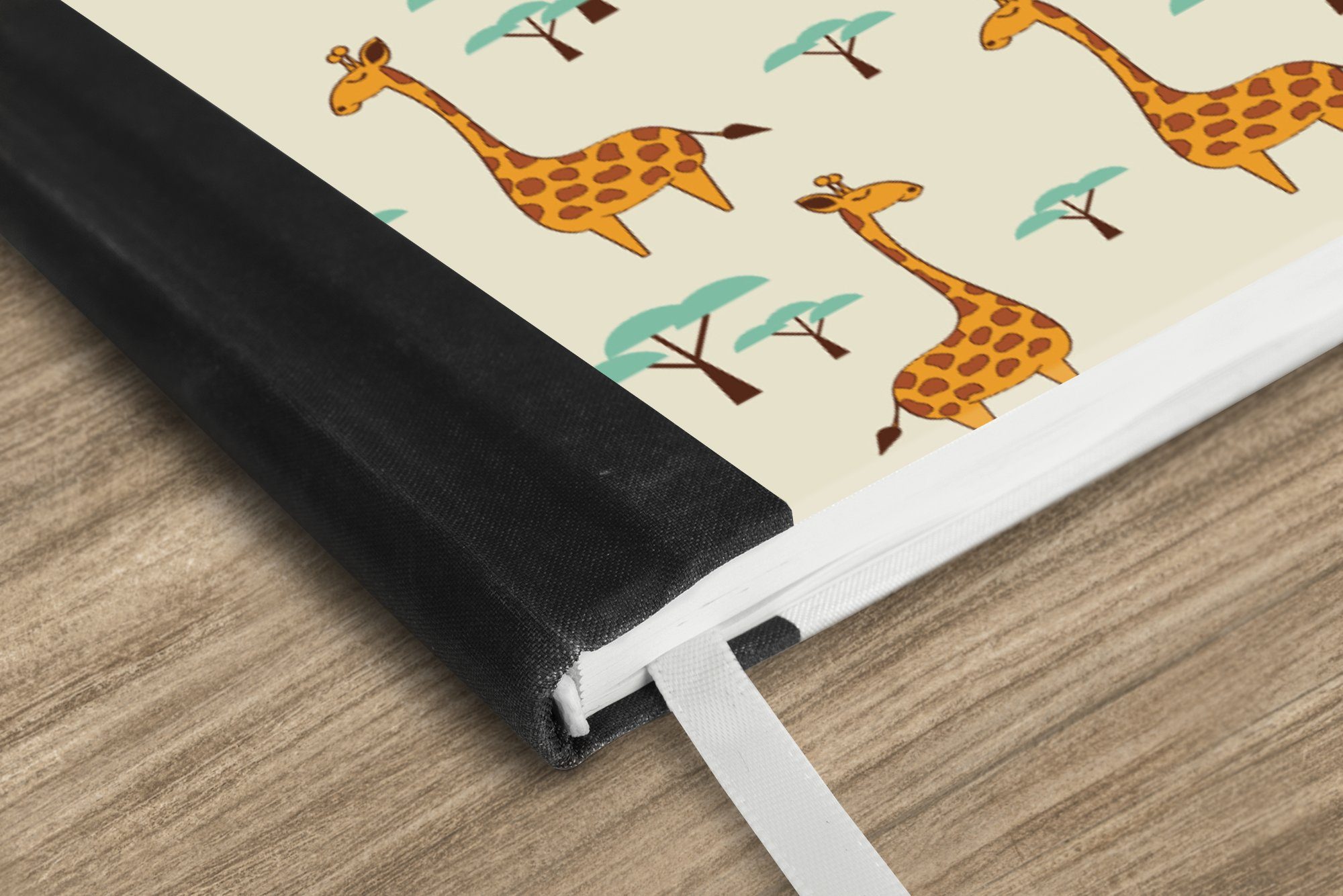 Merkzettel, Journal, Haushaltsbuch - Notizheft, MuchoWow Tiere Notizbuch Giraffe Seiten, Muster, - Tagebuch, 98 A5,