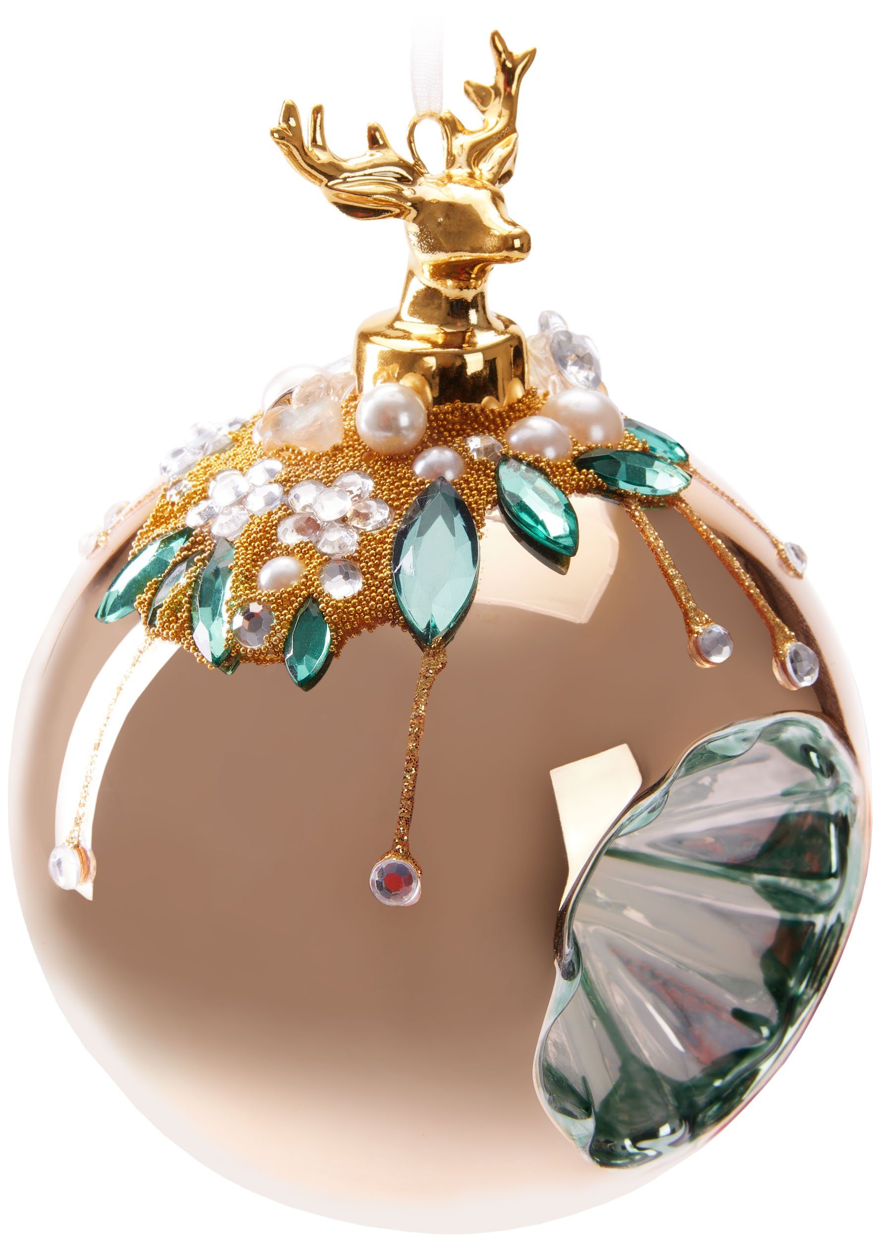 BRUBAKER Weihnachtsbaumkugel Premium Weihnachtskugel - Tiere mit Blumen - 1 günstig online kaufen