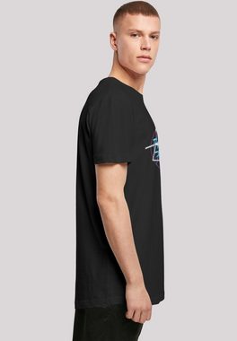 F4NT4STIC T-Shirt Long Cut T-Shirt Pink Floyd Neon Dark Side Logo Rock Shirt Print