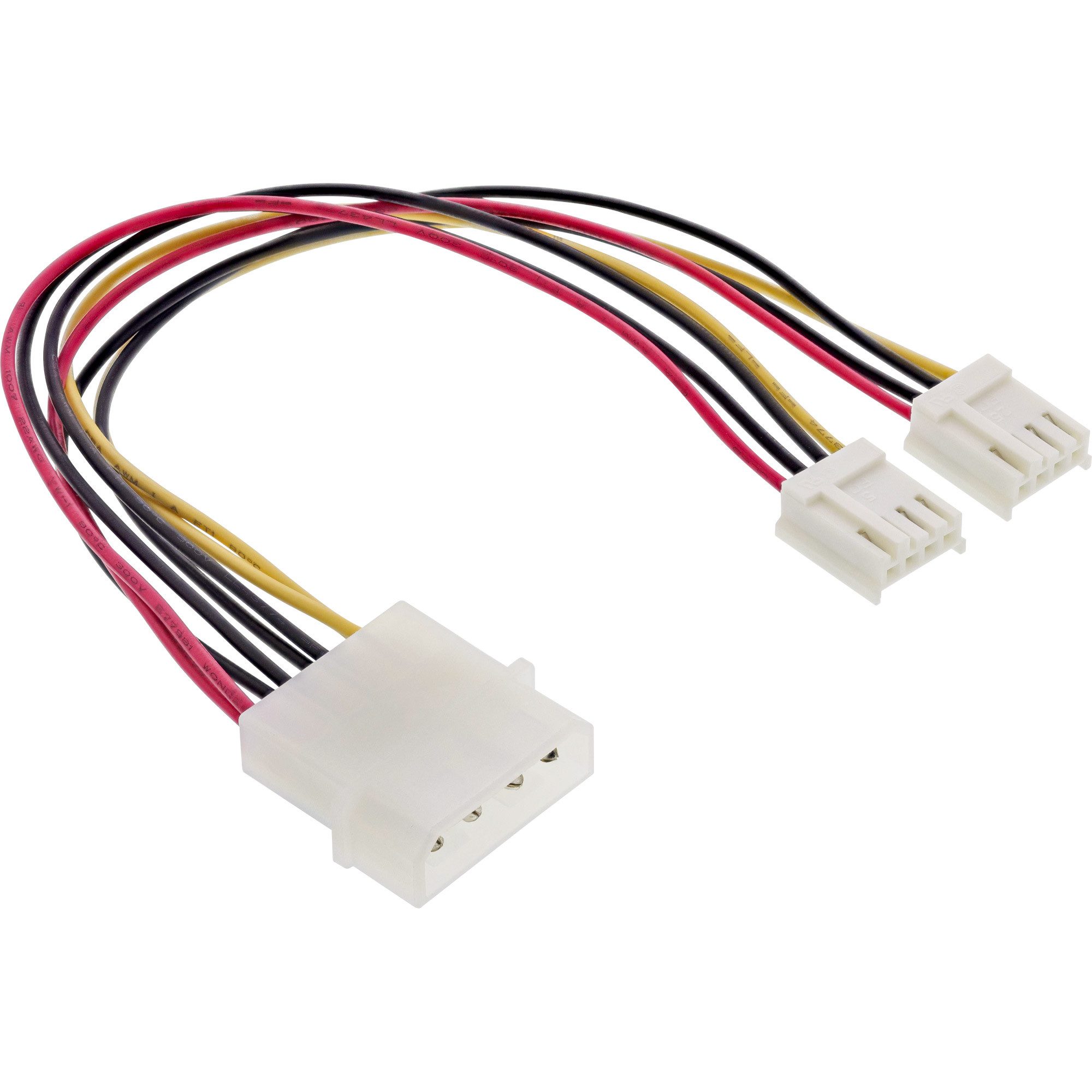 InLine® Strom Y-Kabel intern, 1x 5,25" an 2x 3,5", 0,20m Computer-Kabel
