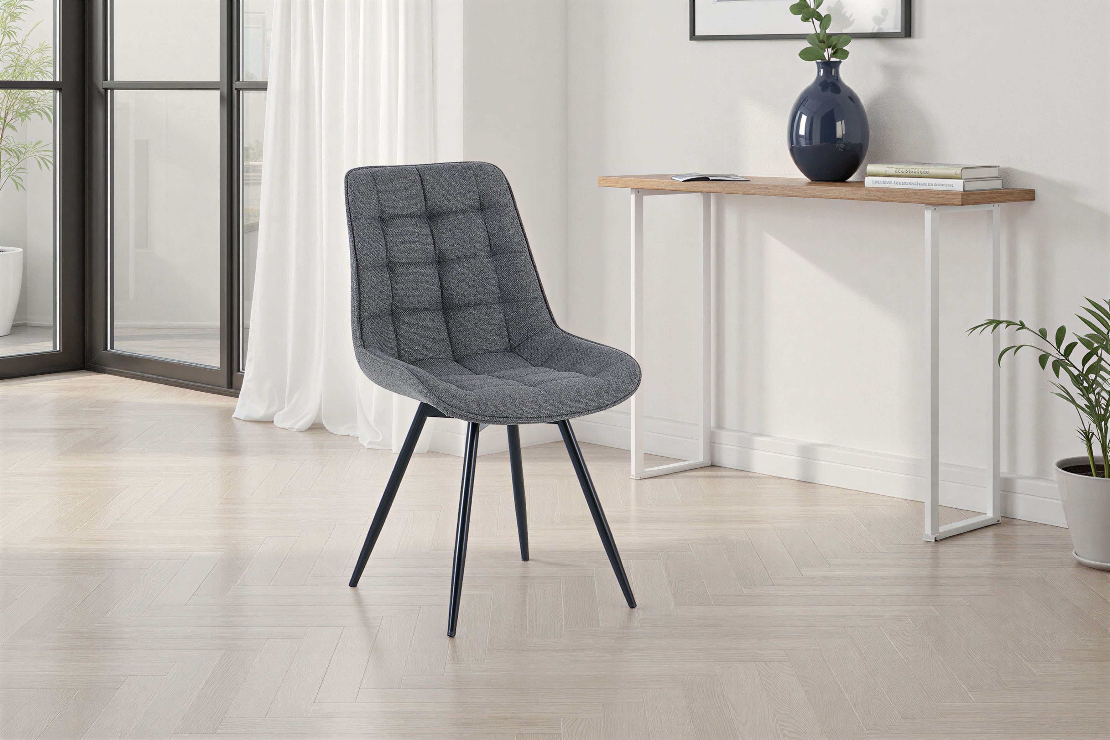 OTTO home Esszimmerstuhl Catania (Set, 2 St), bequemer Stuhl, 360 Grad drehbar in verschiedenen Stoffen und Farben.