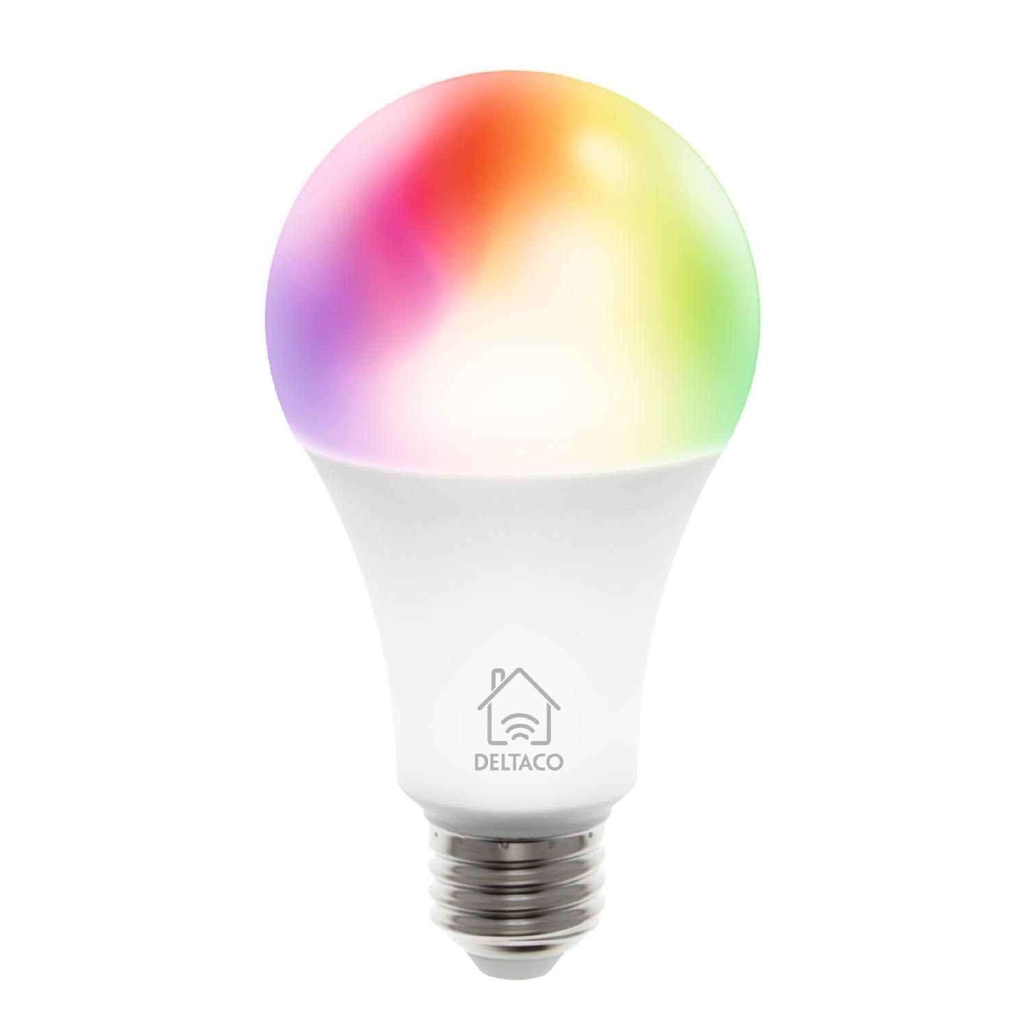 DELTACO SMART HOME LED-Leuchtmittel Smarte E27 LED Birne, RGB 9 Watt, E27, 1 St., inkl. 5 Jahre Herstellergarantie
