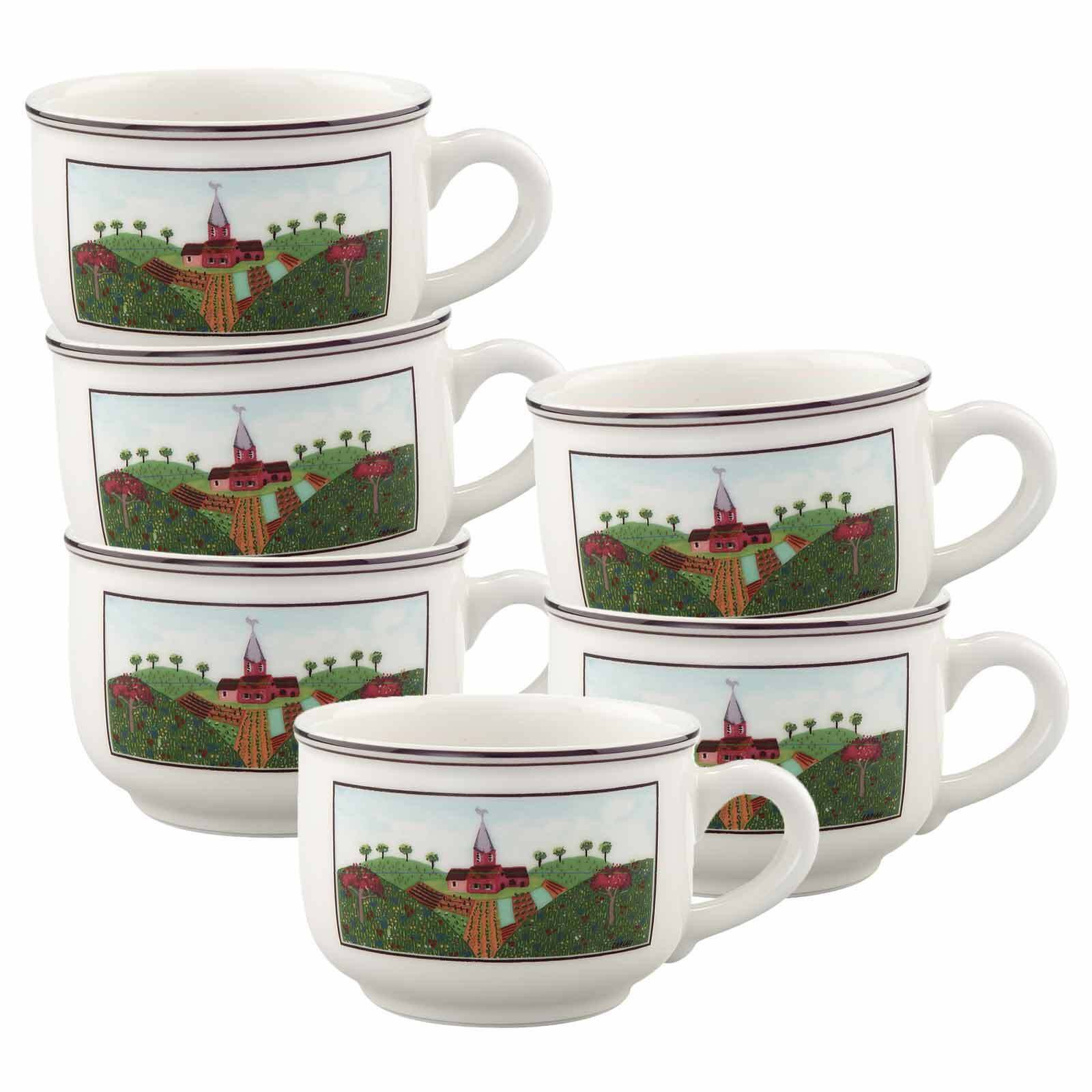 Villeroy & Boch Tasse Design Naif Teetassen 250 ml 6er Set, 6-tlg., Porzellan