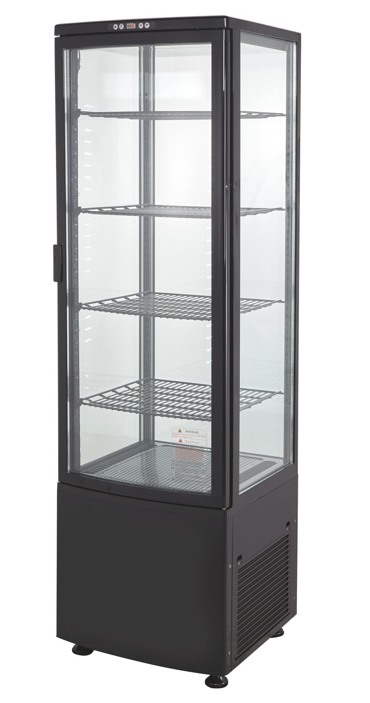 GastroHero Kühlschrank Kühlvitrine 235 L - LED mit Glastür I abschließbar KV-235S, 169 cm hoch, 51.7 cm breit