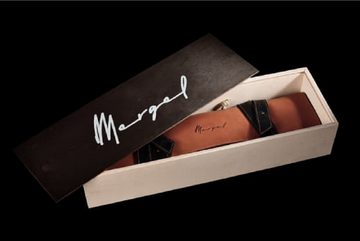 Mergel Messertasche Leder-Messerrolle für drei Messer Handarbeit Farbe Amber