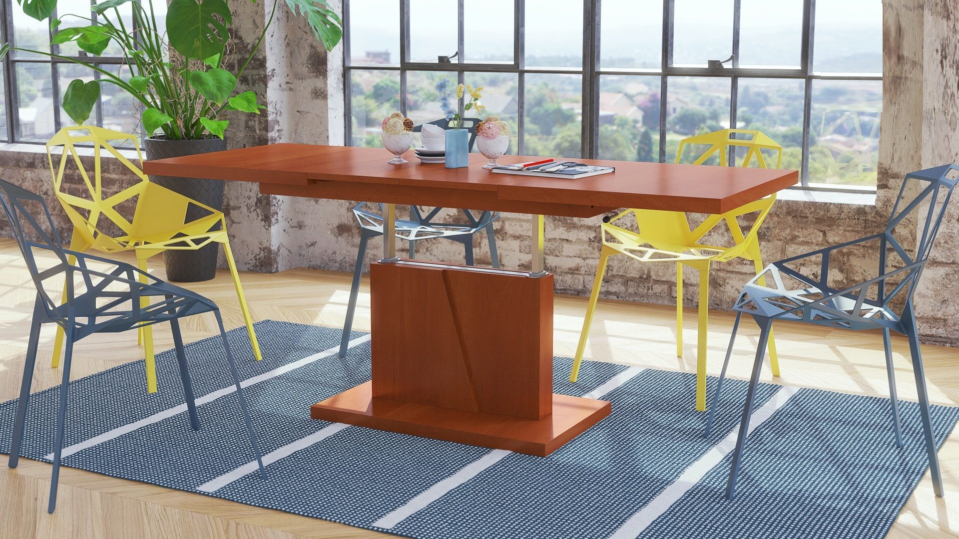 Mazzoni Couchtisch Grand Noir Kirschbaum stufenlos günstig online kaufen