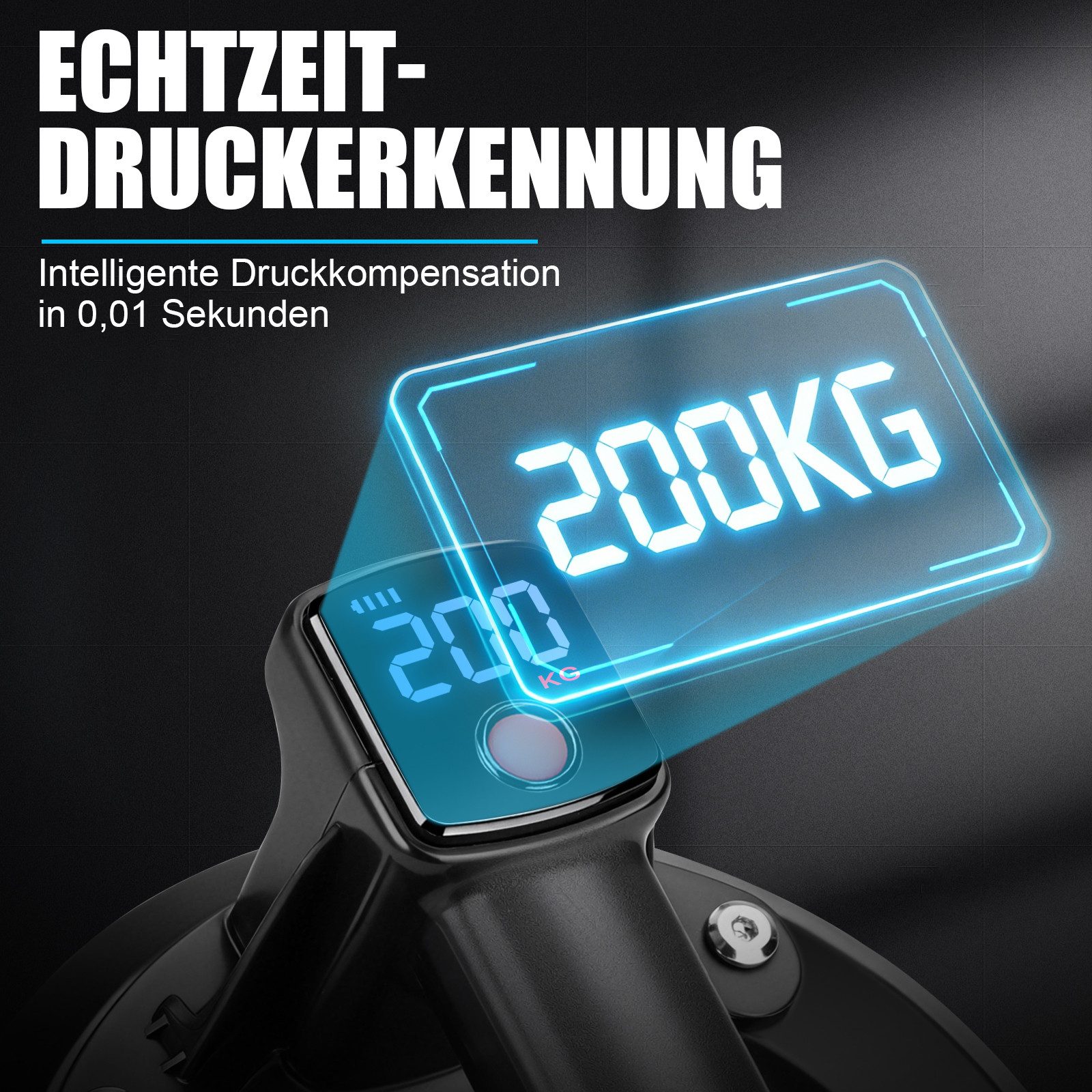 XERSEK Saugheber 2er-Set Elektro Vakuumheber mit 4x3,0Ah Akkus, Fliesenheber Glassauger, max. 200 kg Traglast, -], Automatische Nachsaugung, 20cm NBR-Kautschuka – Bild 5 von 5