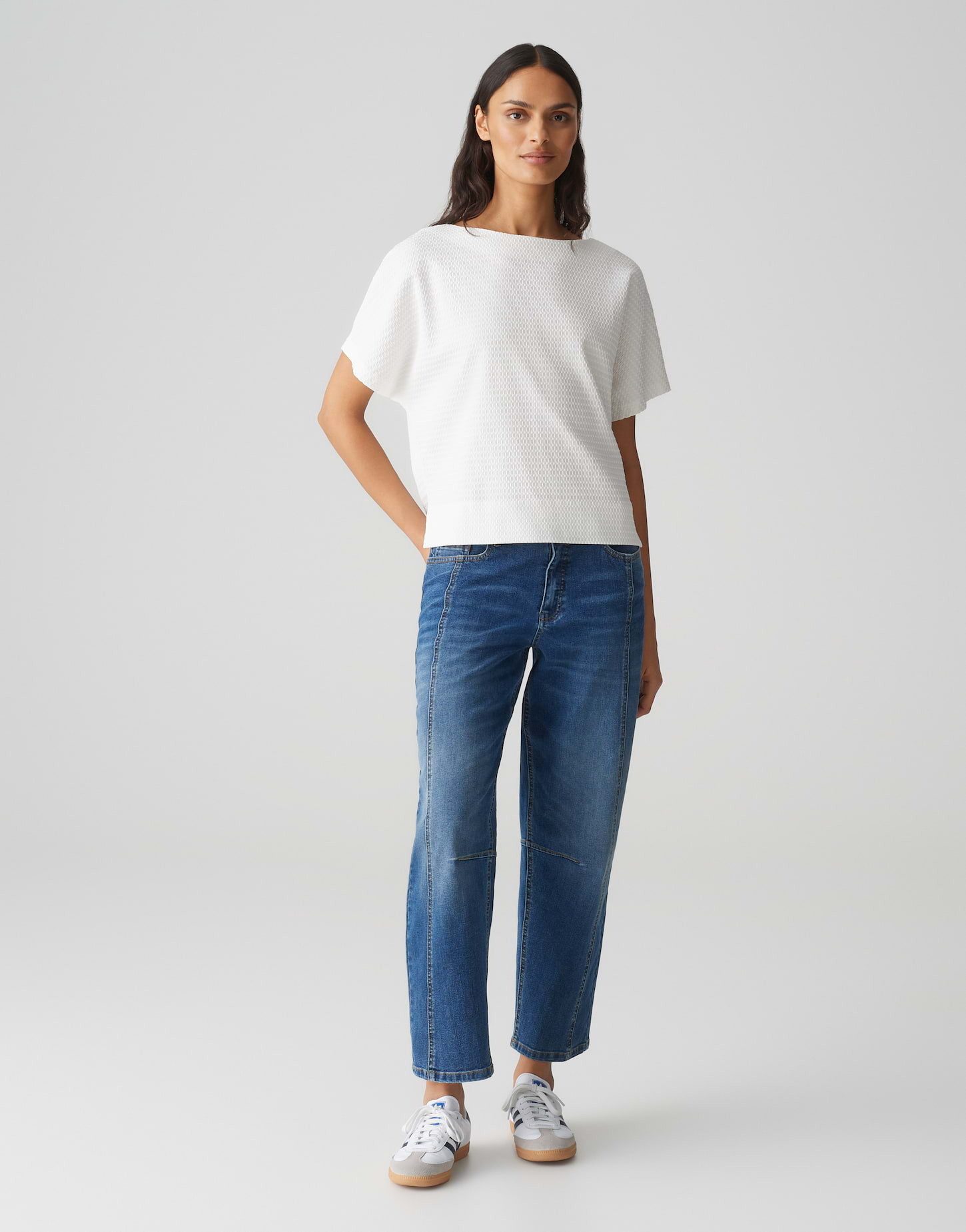 OPUS Kurzarmshirt SUPPI Batwing Fit aus BCI Cotton Mix