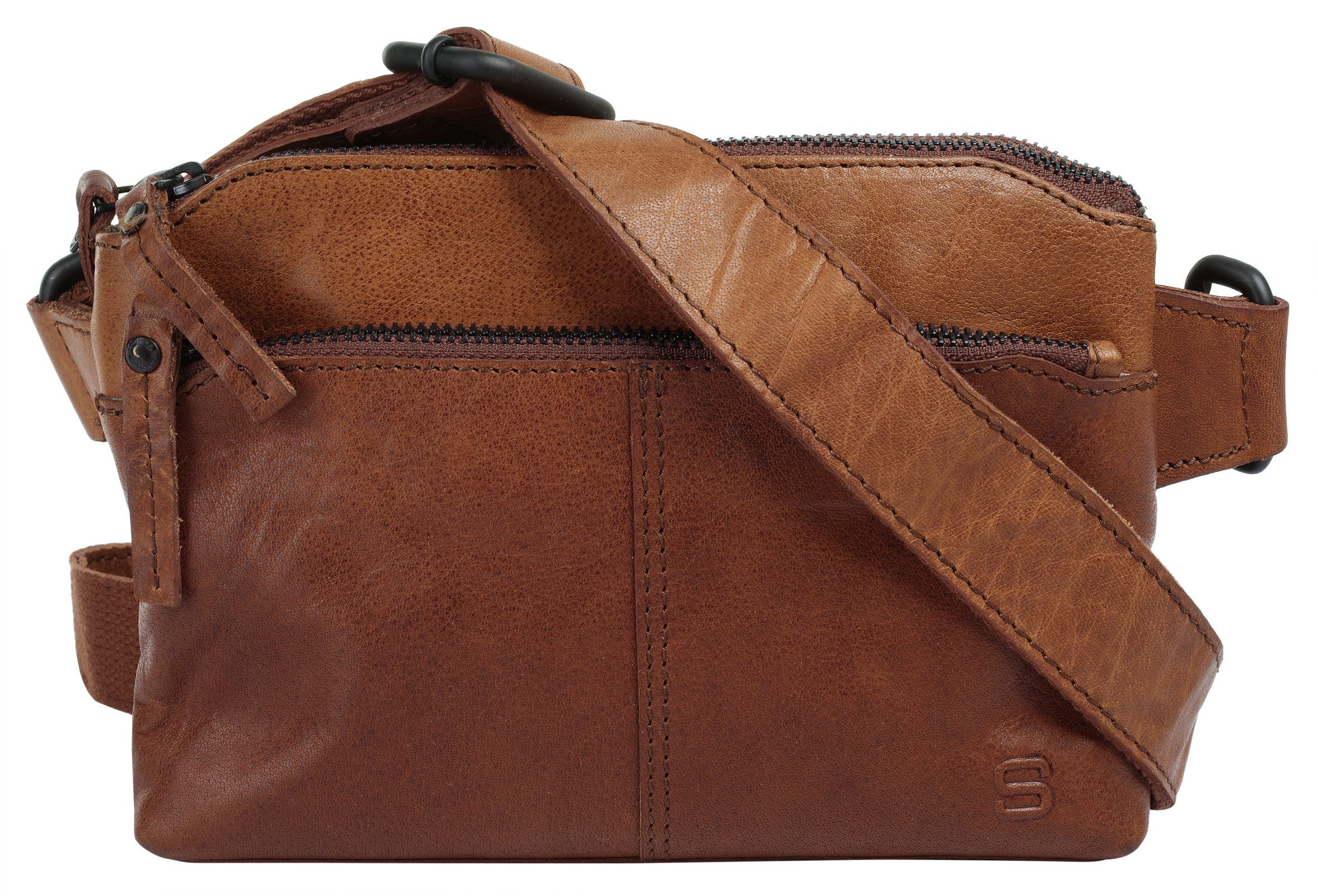 & Leder Gürteltasche, Sparrow Spikes echt cognac