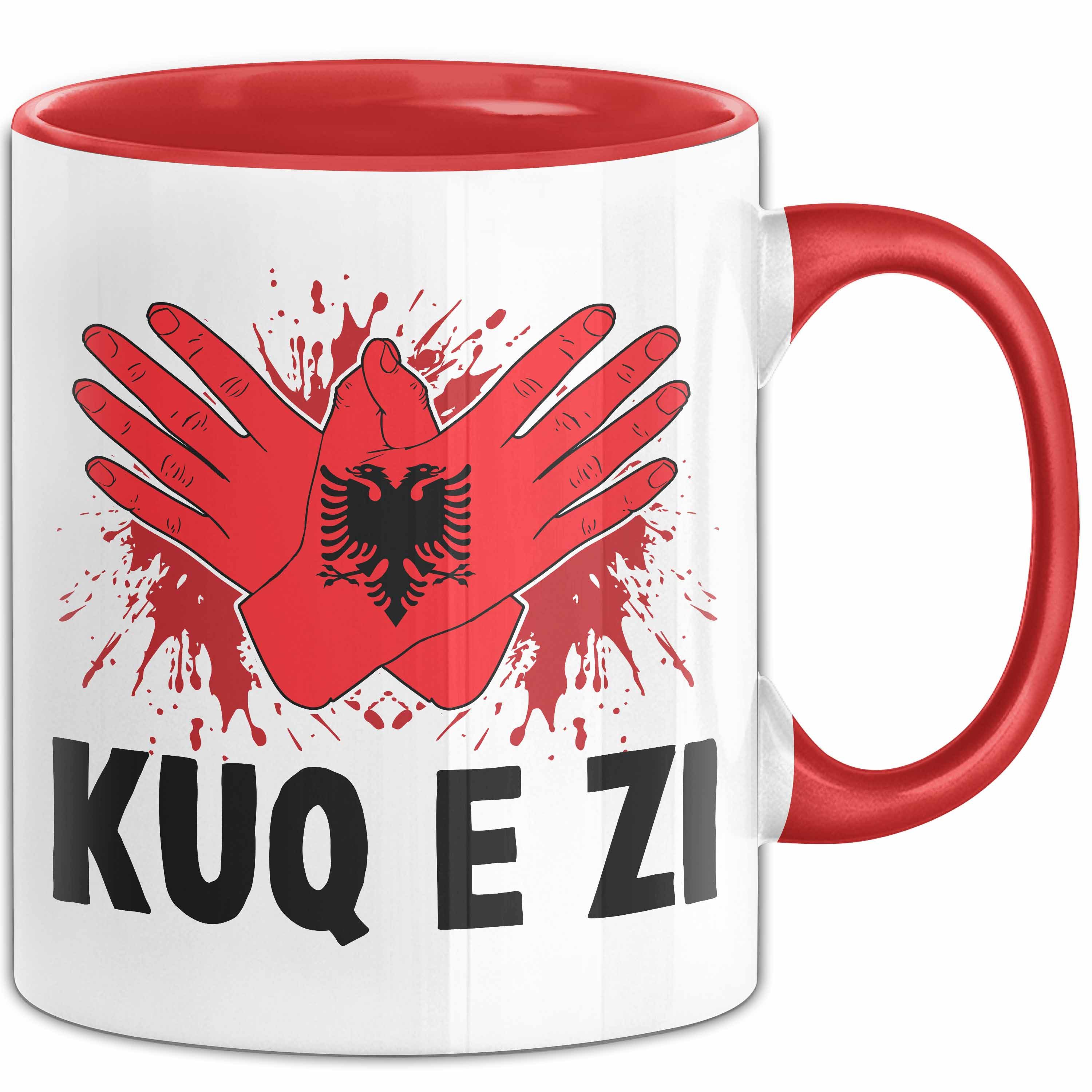 Trendation Tasse Albanische Flagge Shqip Shqiponja Albanischer Adler Albanien Tasse Ges, Keramik