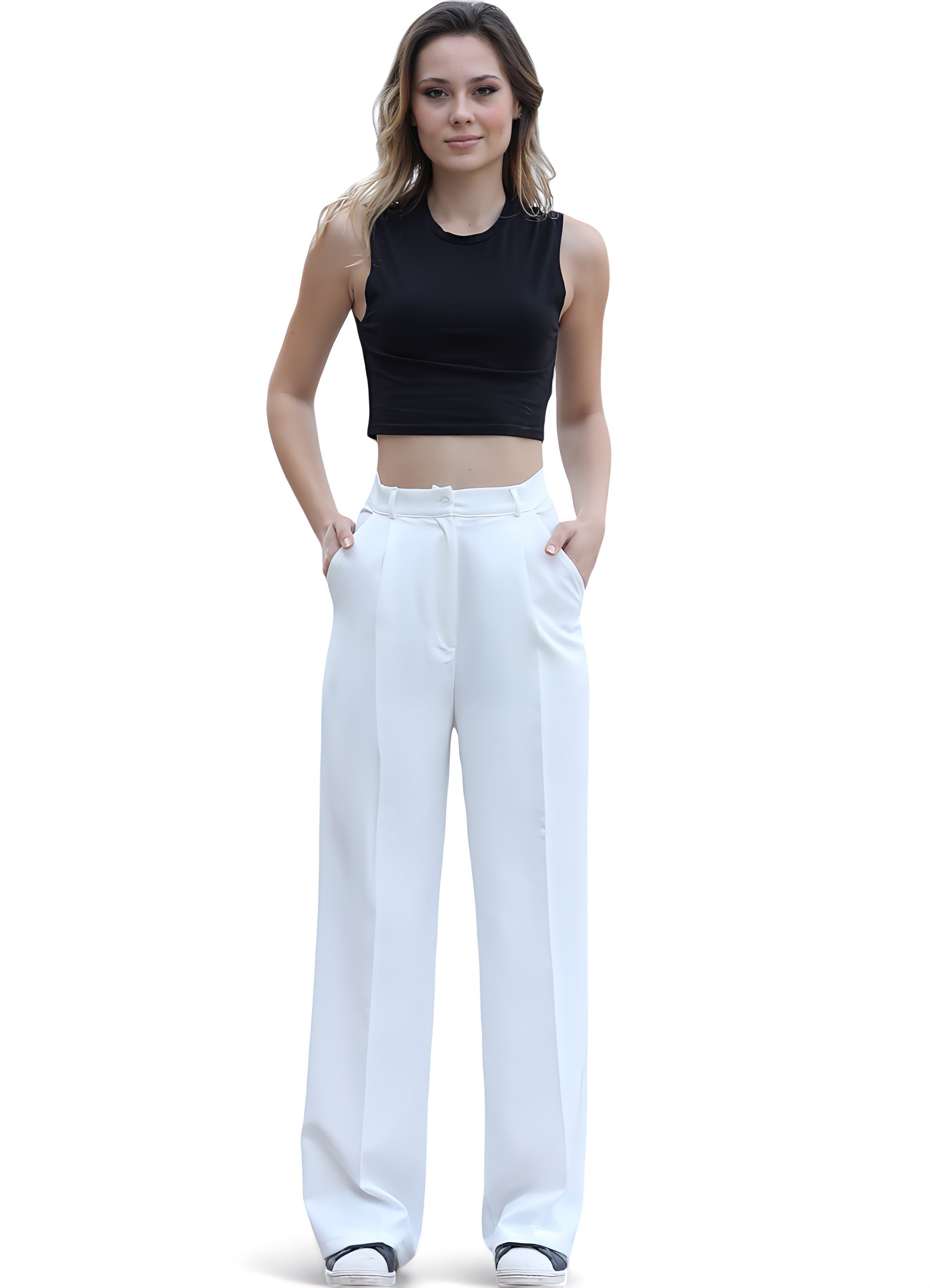 fashionshowcase Palazzohose Damen mit hohem Bund günstig online kaufen