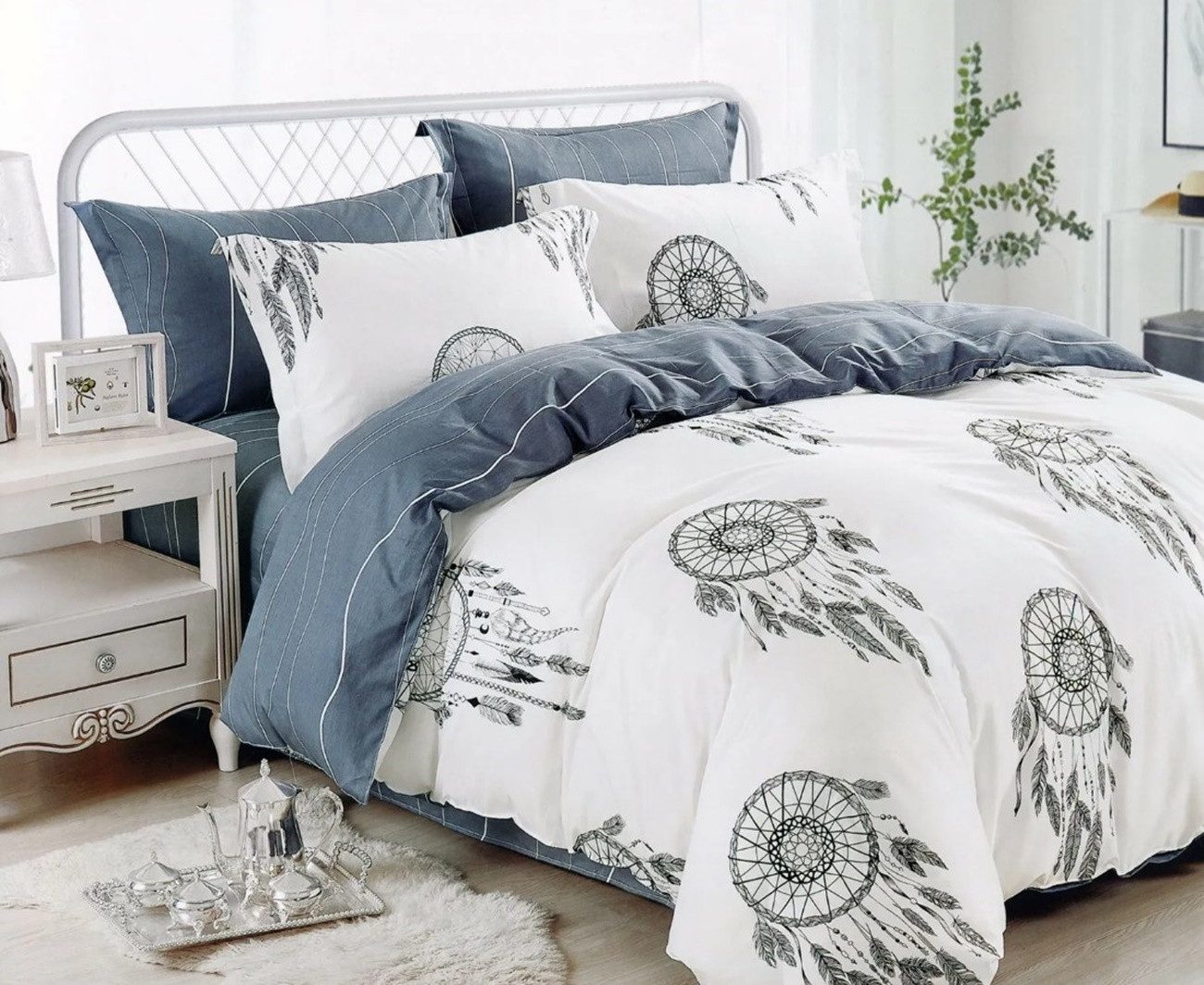 DH DEIN . HAUS Bettwäsche 3TLG KARO, Moderne Bettwäschegarnitur 3 tlg Sommer Baumwolle