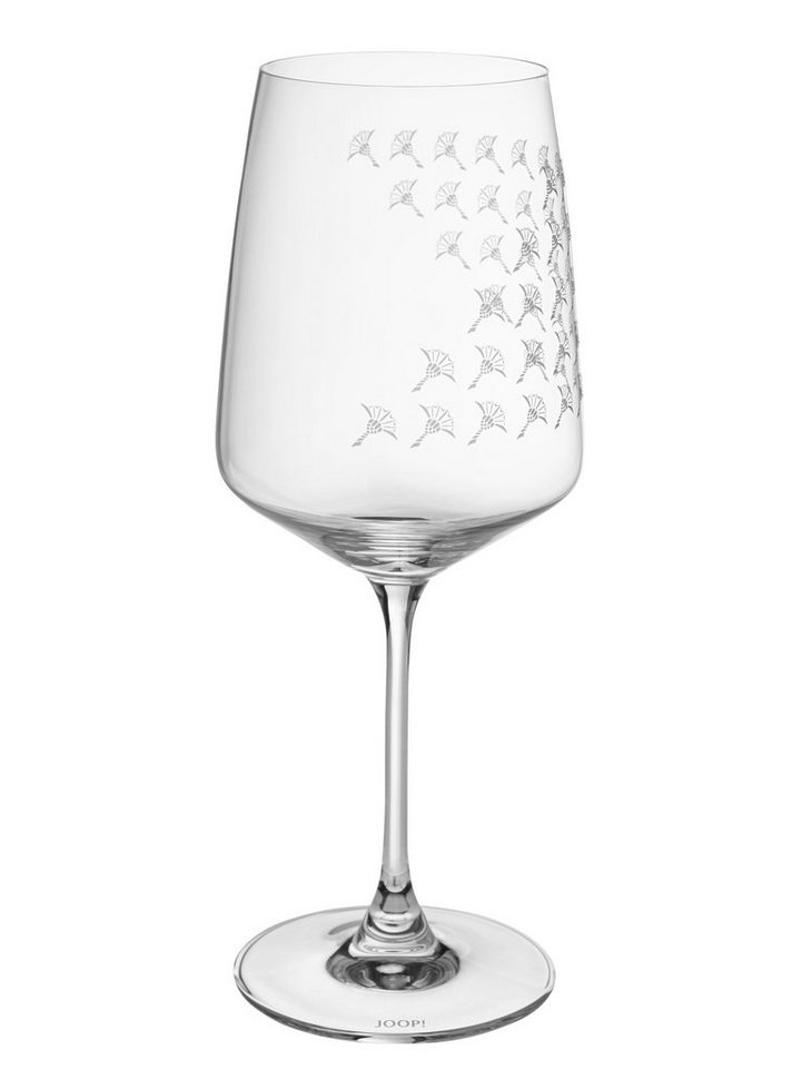 Joop! Weinglas JOOP! LIVING - FADED CORNFLOWER Rotweinglas 2er Set, Glas,  Mit elegantem Kornblumen-Verlauf als Dekor