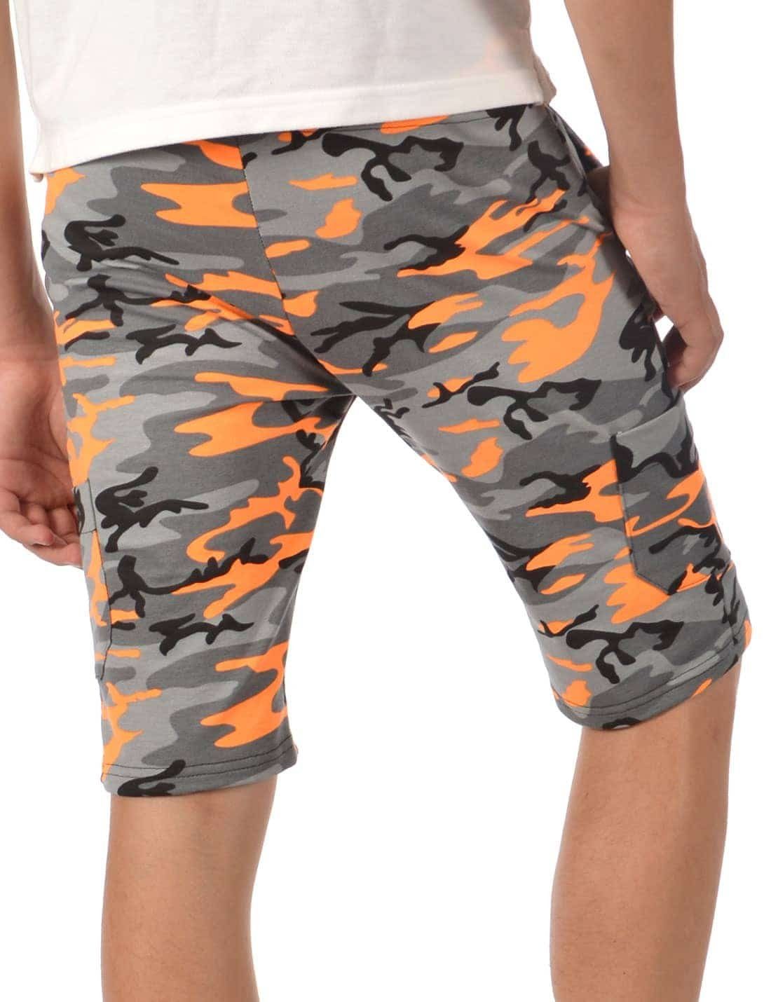 Shorts Camouflage Cargoshorts Camouflage Jungen BEZLIT (1-tlg) Kinder Stoff Uni Casual Orange