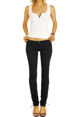 be styled Skinny-fit-Jeans Super Low Waist Hüftjeans Hose zum schnüren, enger Schnitt, niedrige Leibhöhe - Frauen - j22p Schnürung am Bein