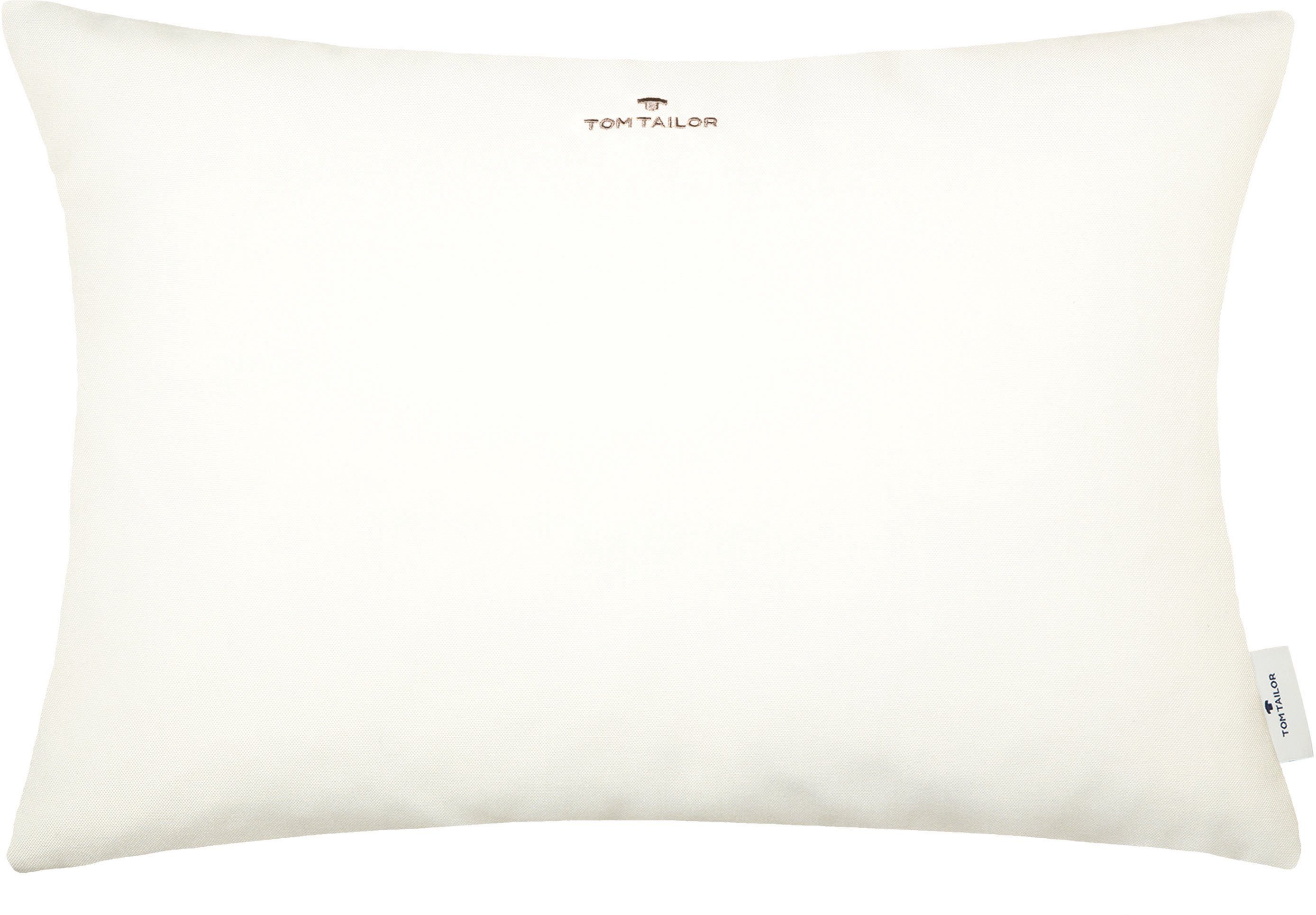 TOM TAILOR HOME Dekokissen Dove Signature, mit Paspel, Kissenhülle ohne Füllung, 1 Stück natur/offwhite/weiß