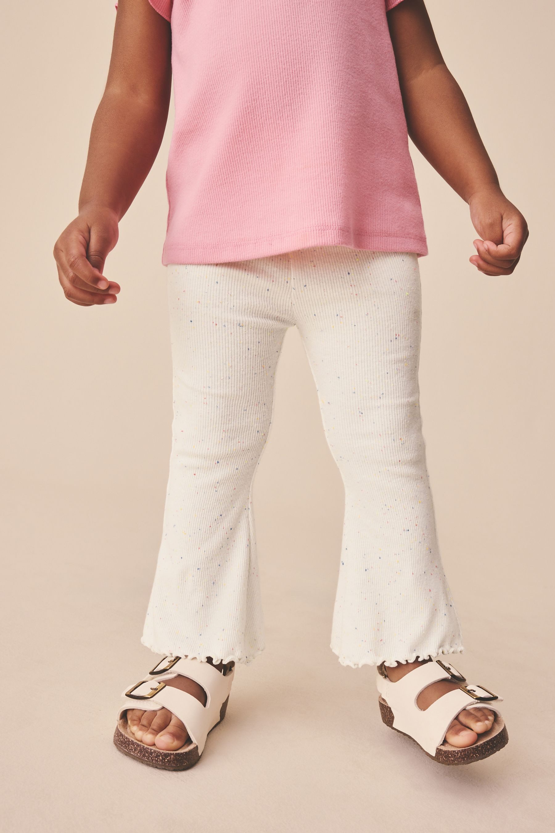 Leggings Gerippte Leggings mit Schlag