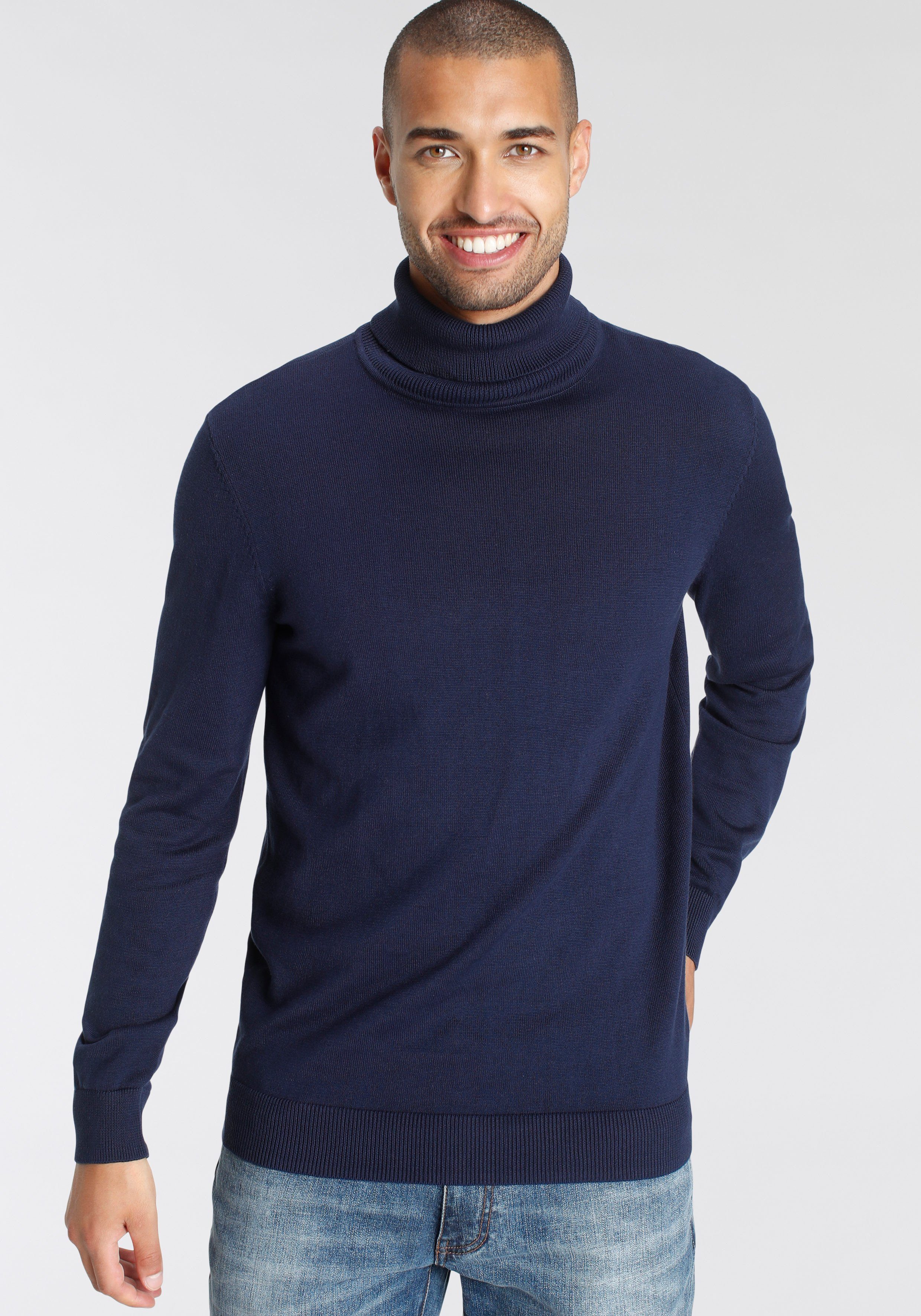 AJC Rollkragenpullover mit Rollkragen aus Rippstrick