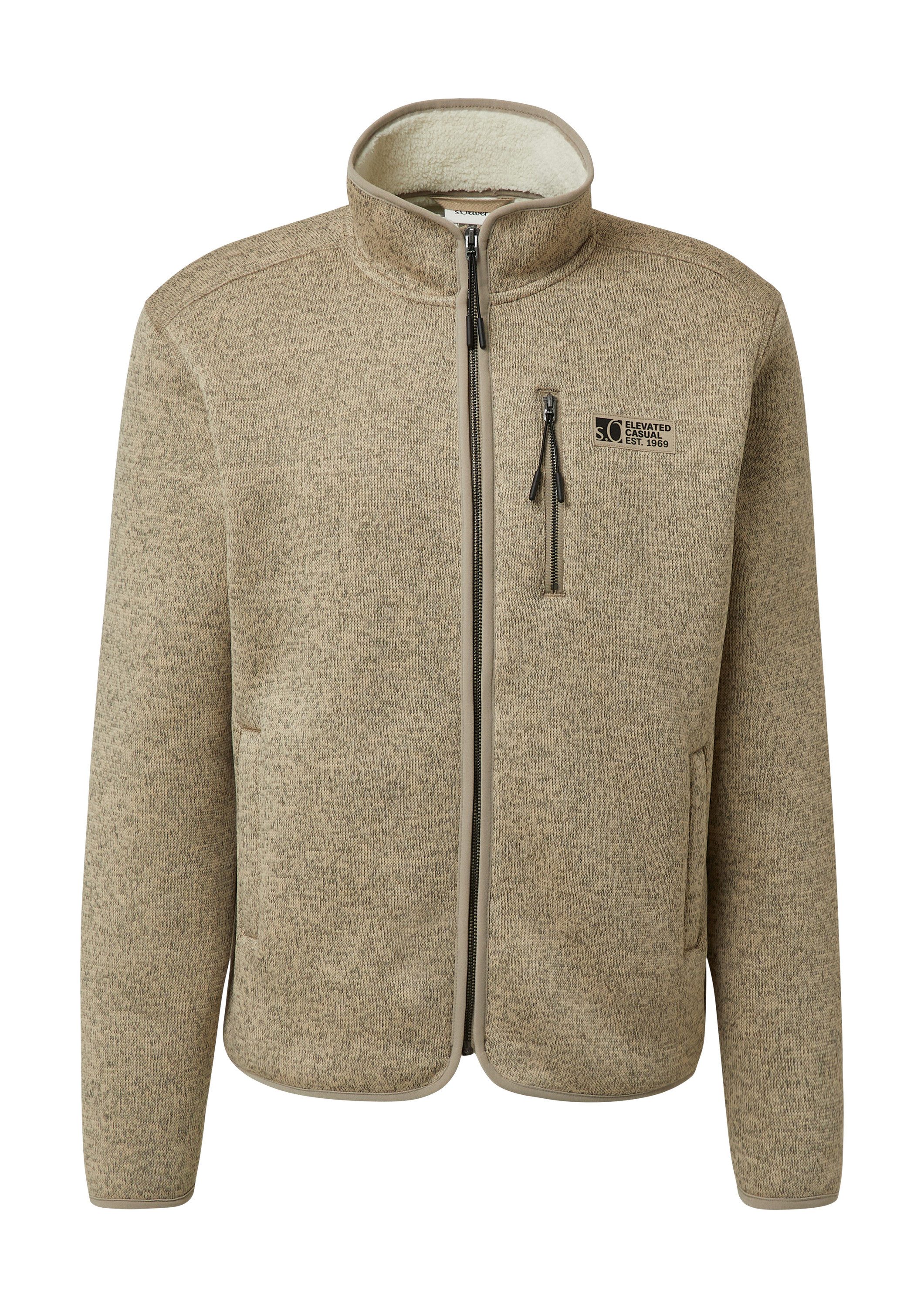 s.Oliver Sweatjacke Sweatshirt Jacke Sweatjacke mit Teddy-Plüsch-Futter in günstig online kaufen