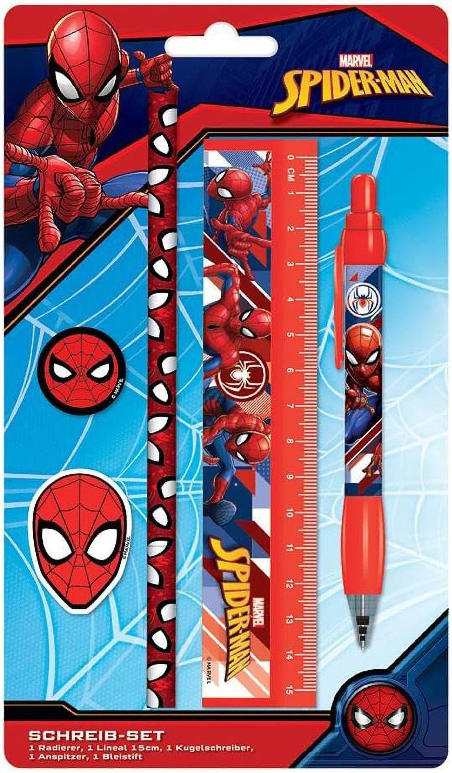 Pyramid International Kugelschreiber Spider-Man 5-tlg. Schreibset, (1-tlg), Marvel Spider-Man Schreibset