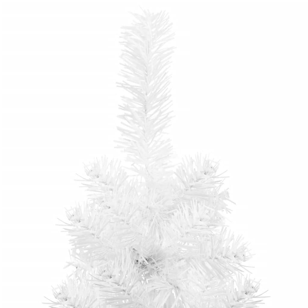 furnicato Künstlicher Weihnachtsbaum Künstlicher Ständer Weiß Halb-Weihnachtsbaum Schlank 210 cm mit