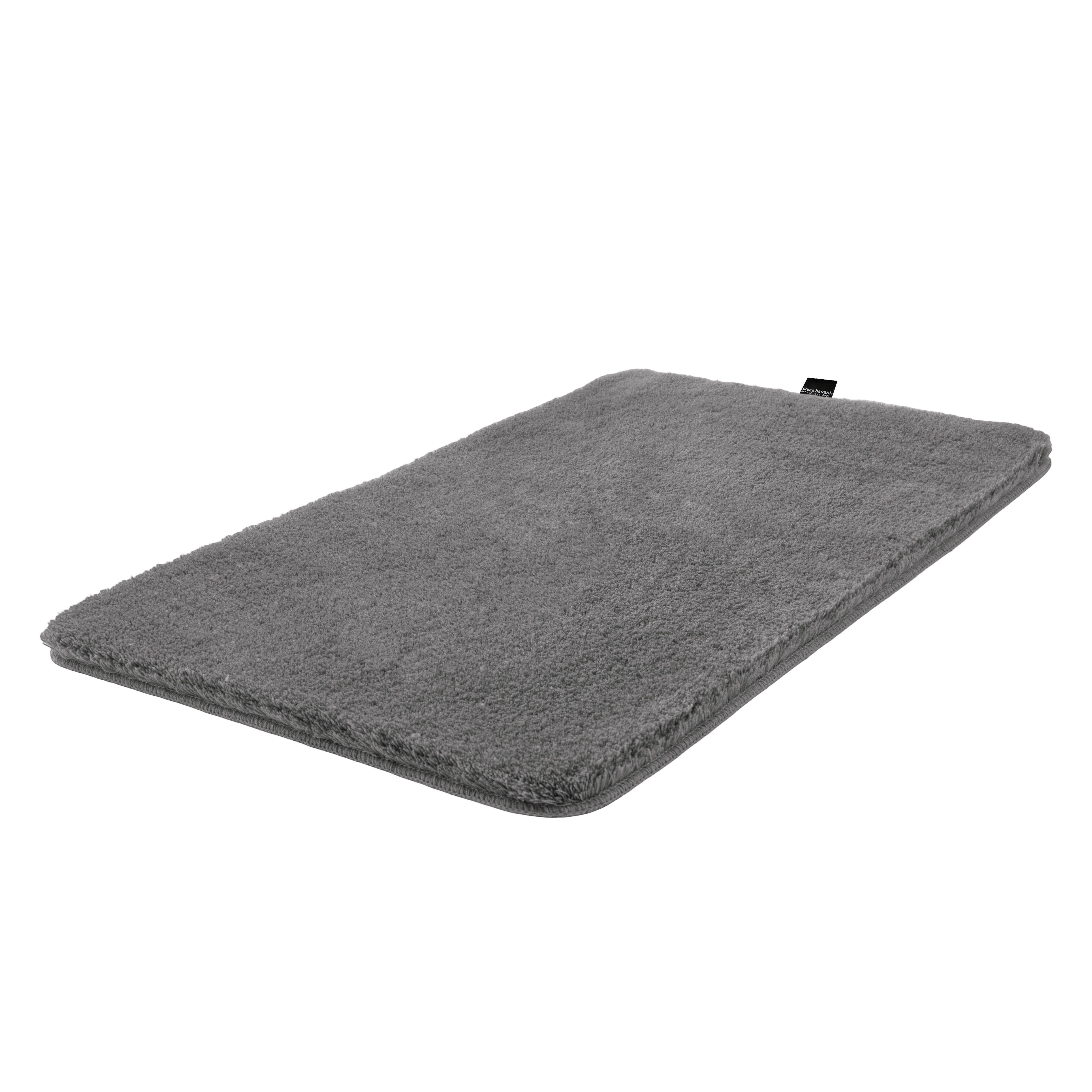 Bruno Banani Badematte Lana Premium, Badvorleger, Badezimmer Teppich, Höhe 30 mm, rutschhemmend beschichtet, schnell trocknend, strapazierfähig, fußbodenheizungsgeeignet, Polyacryl, rechteckig, Badteppich, Badematten, unifarben, rechteckig, 3-tlg. Set & halbrund