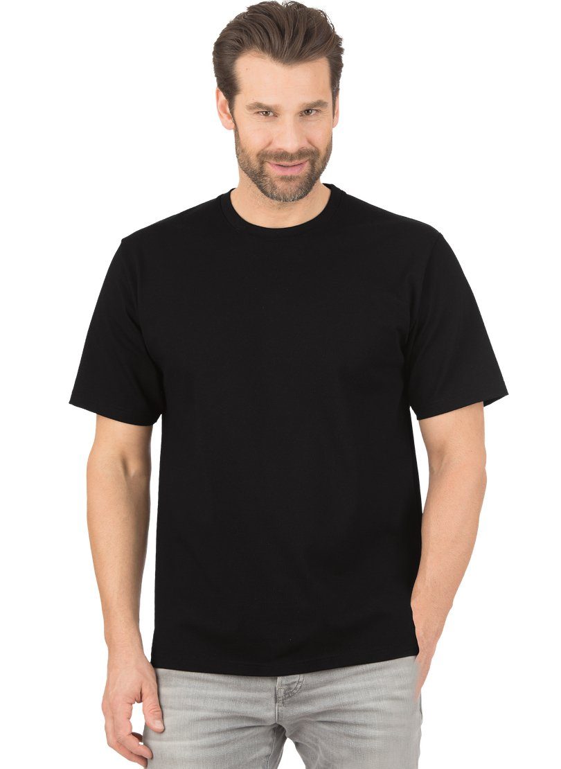 Trigema T-Shirt TRIGEMA T-Shirt in Piqué-Qualität schwarz