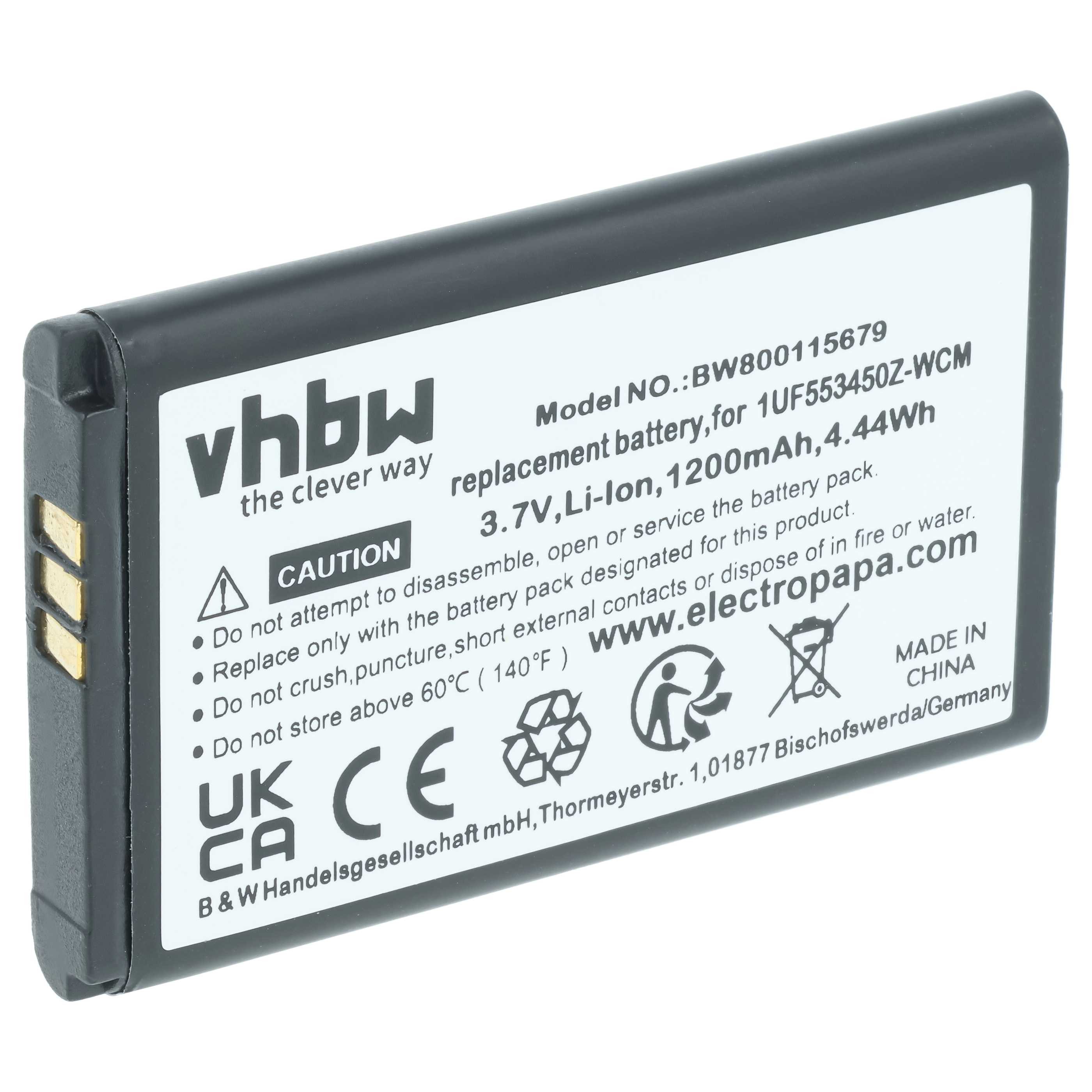 vhbw Akku passend für Bamboo CTH-470K-DE, CTH-470K-ES, CTH-470K-EN, Tablet-Akku Akku Li-Ion 1200 mAh (3,7 V, 1 St), Leistungsfähiger Austausch-Akku für Ihren Tablet-Computer