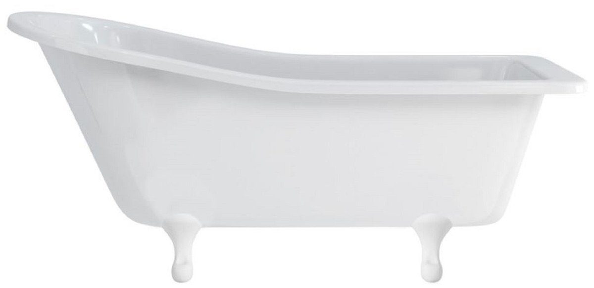 Casa Padrino Badewanne Luxus Jugendstil Badewanne Weiß / Weiß 169 x 73 x H. 77 cm - Freistehende Retro Acryl Badewanne - Nostalgische Retro Badezimmer Möbel