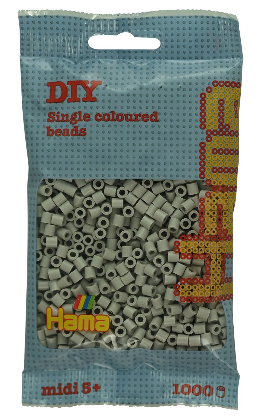 Hama Bügelperlen Hama Beutel mit 1000 Midi-Bügelperlen kieselgrau