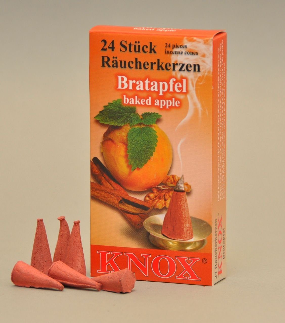 Bratapfel KNOX Knox Stück Räucherhaus Räucherkerzen 24 -