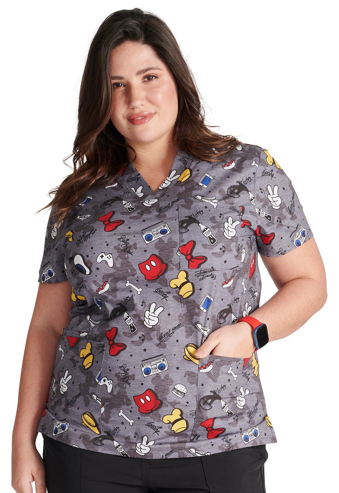 Funktionsbluse Bunt bedruckter Damen Kasack "Gang of six"