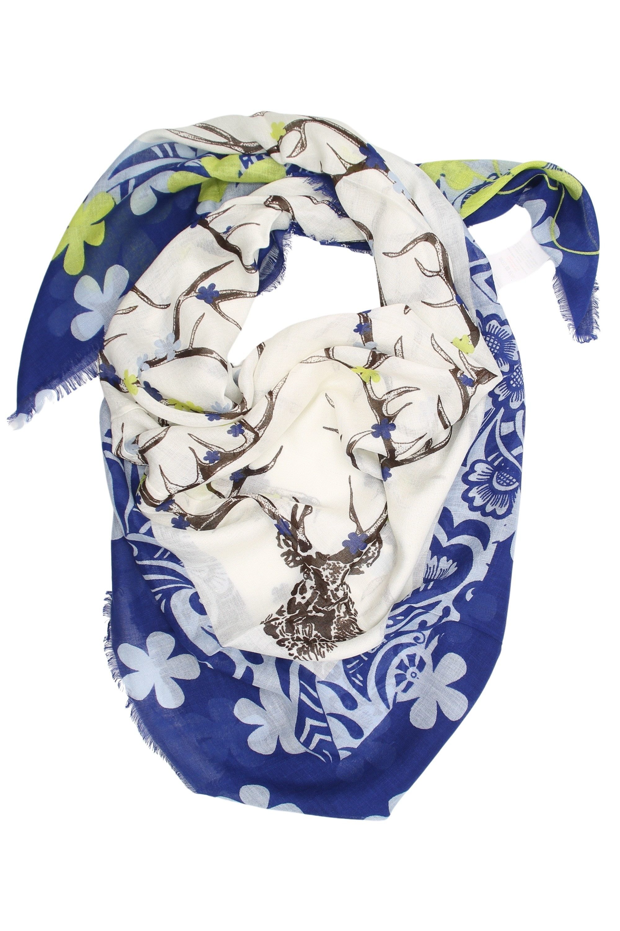 Allgäu Rebell Schal Hirsch, (1-St), mit Blumen und großem Hirschgeweih