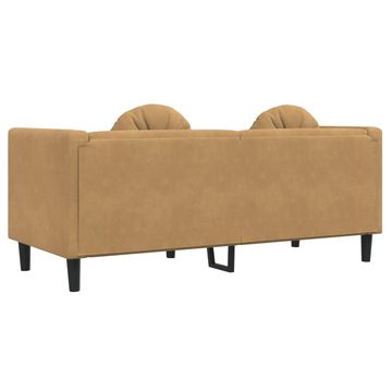 vidaXL Sofa Sofa mit Kissen 2-Sitzer Braun Samt