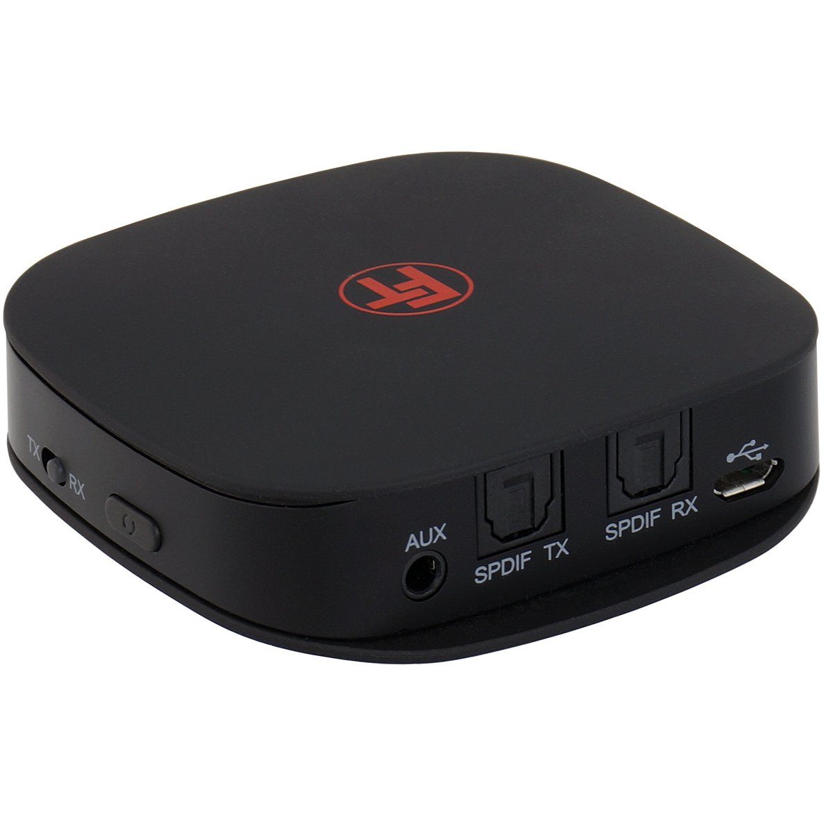 FeinTech ABT00101 Audio Sender & Empfänger Bluetooth Hi-Fi-Adapter zu 3,5-mm-Klinke, Toslink, integrierter Akku, aptX Low Latency