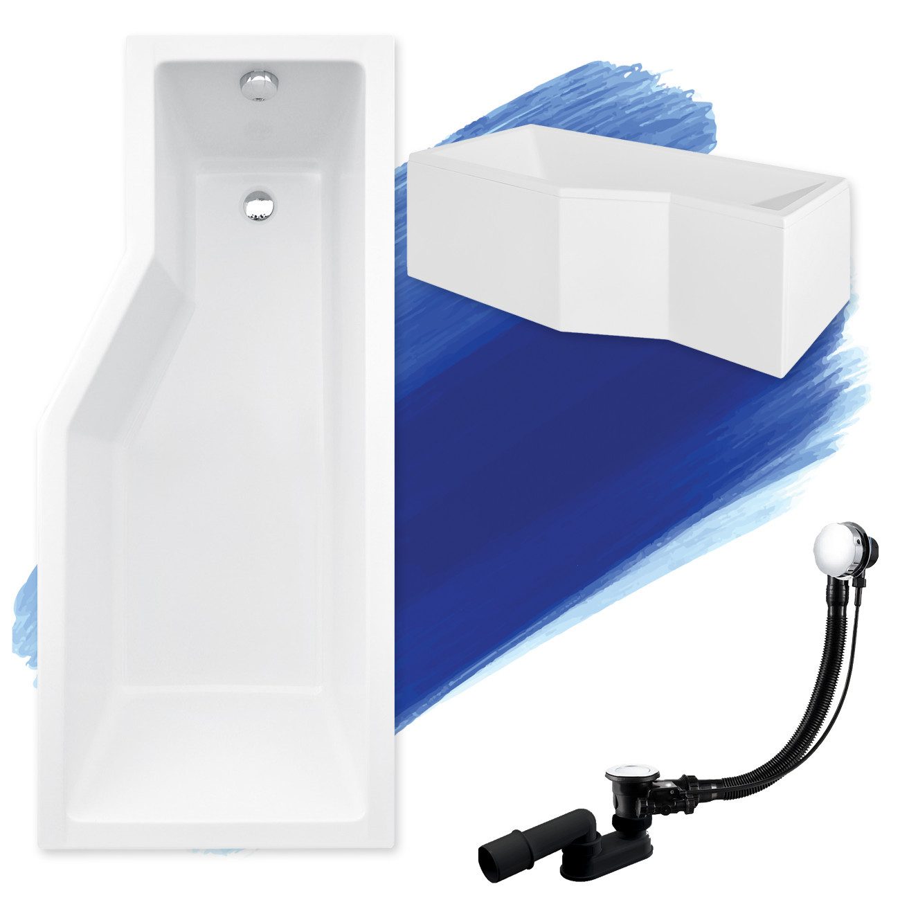 KOLMAN Badewanne Eckbadewanne Integra 170x75, (Links/Rechts), günstig online kaufen