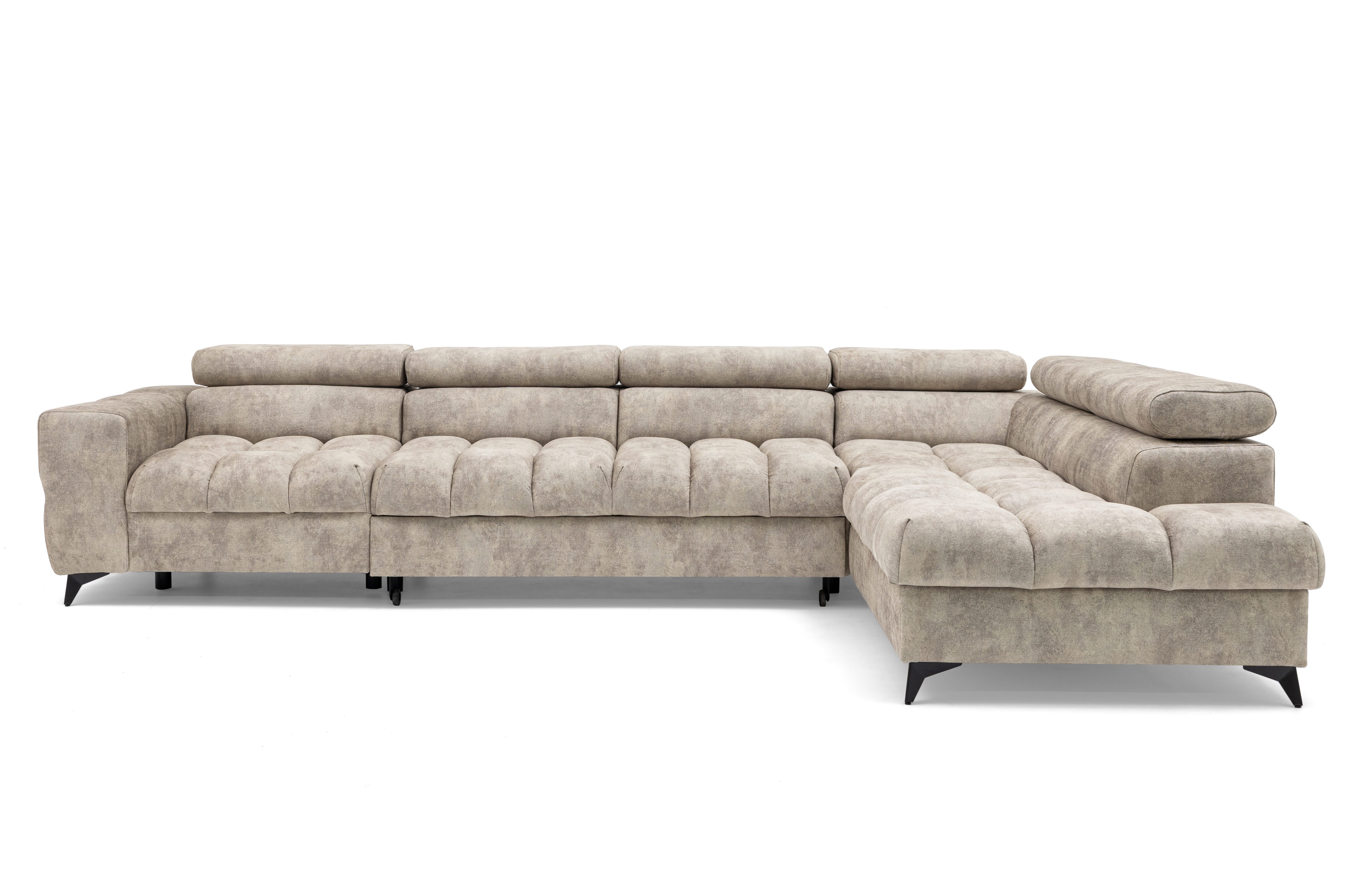 Muffo Ecksofa Pudding Maxi, Elegante starke Steppung, mit Bettkasten, verst günstig online kaufen