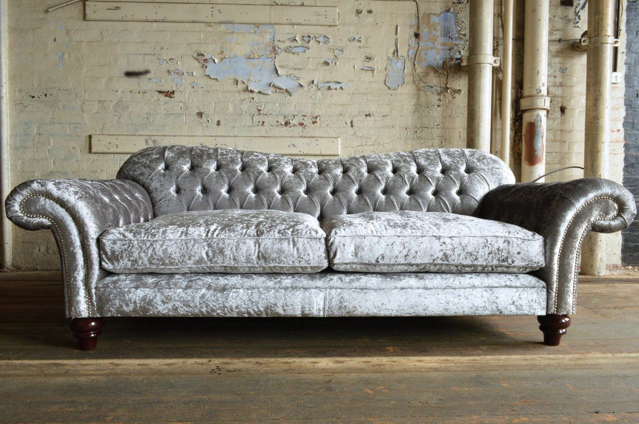 Chesterfield Polster Sofa Chesterfield-Sofa, Luxus Leder Couch Garnitur Klass JVmoebel Design
