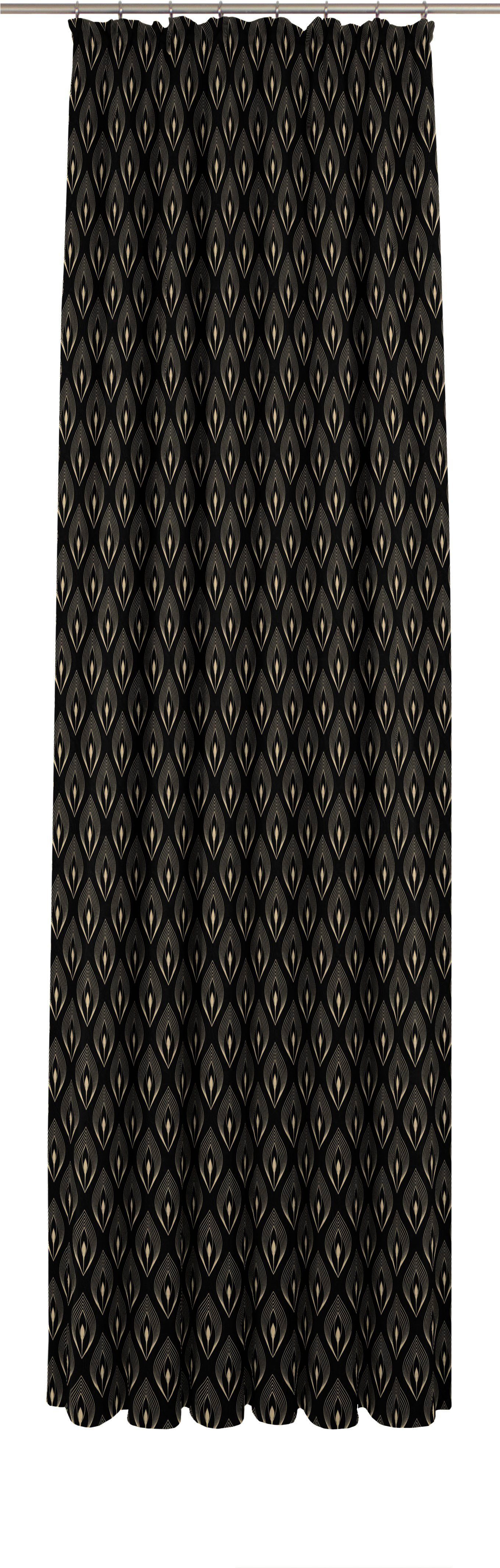 Adam, St), nachhaltig Vorhang (1 Feathers, Jacquard, blickdicht, Kräuselband natur/schwarz