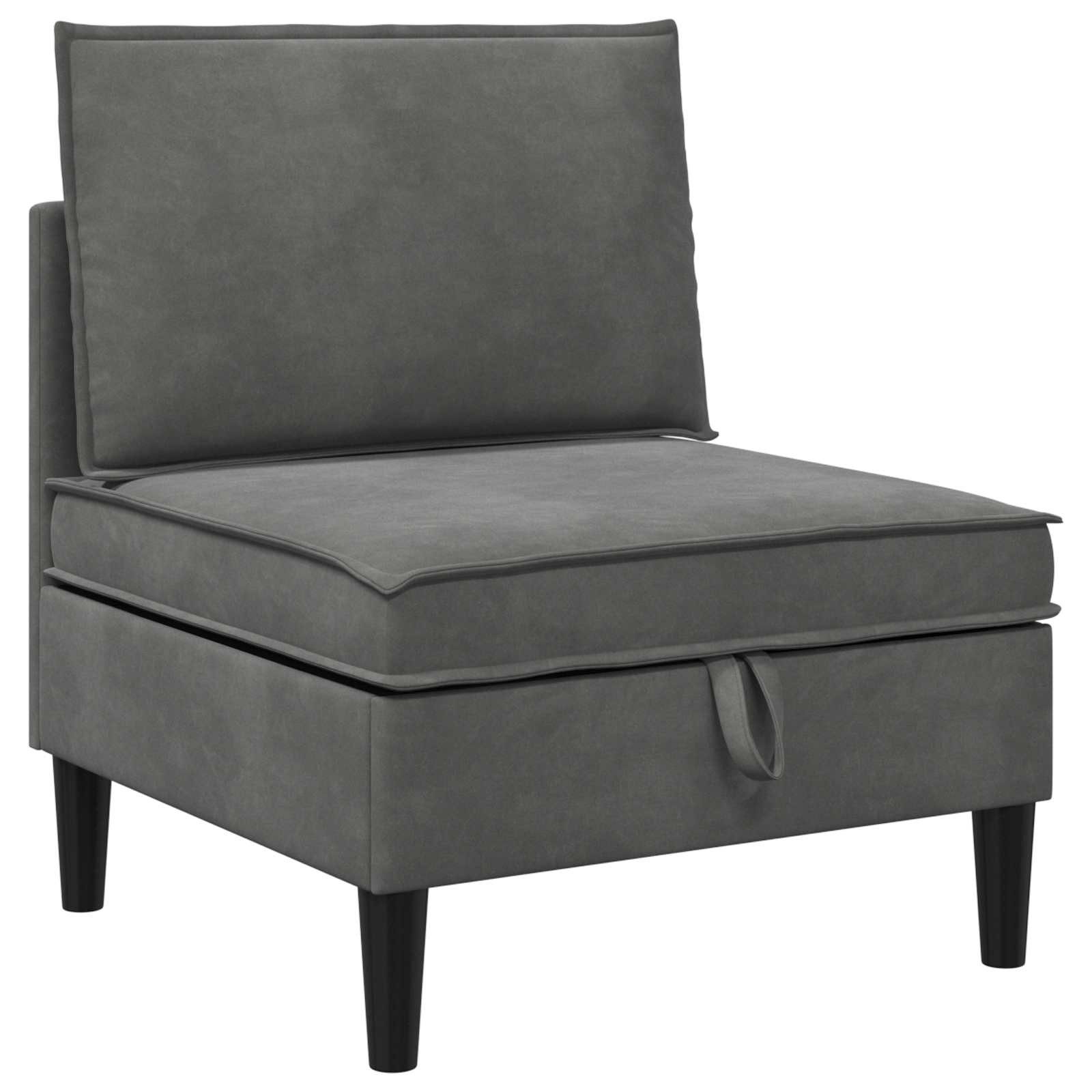 vidaXL Sofa Mittels Sofa mit Stauraum Dunkelgrau Samt, 1 Teile