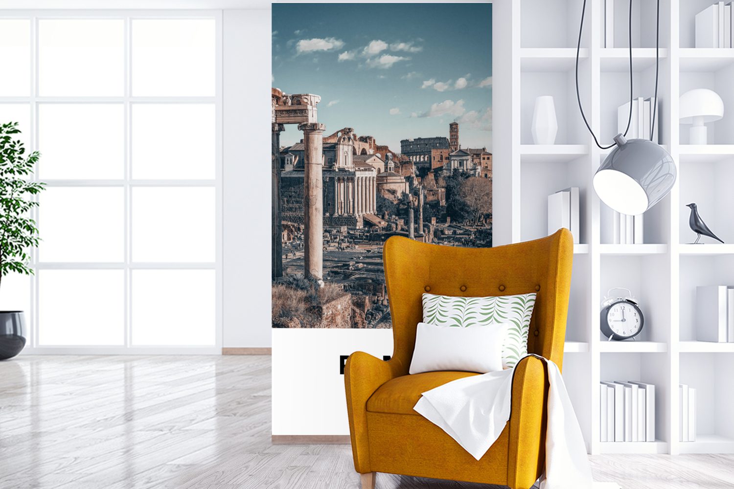 Vliestapete - Wohnzimmer Fototapete bedruckt, für Küche, Schlafzimmer Fototapete Italien Rom (2 St), MuchoWow Denkmal, Matt, -