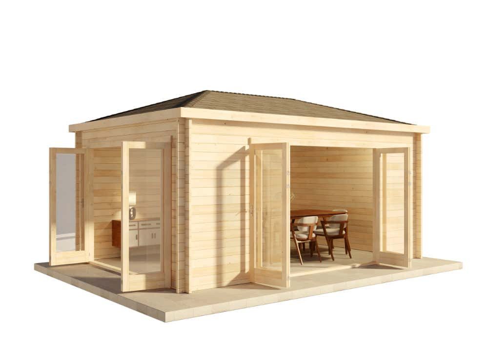 Alpholz Gartenhaus Holz Sunrise ISO, BxT: 500x352 cm, in Naturbelassen mit 40mm Wandstärke