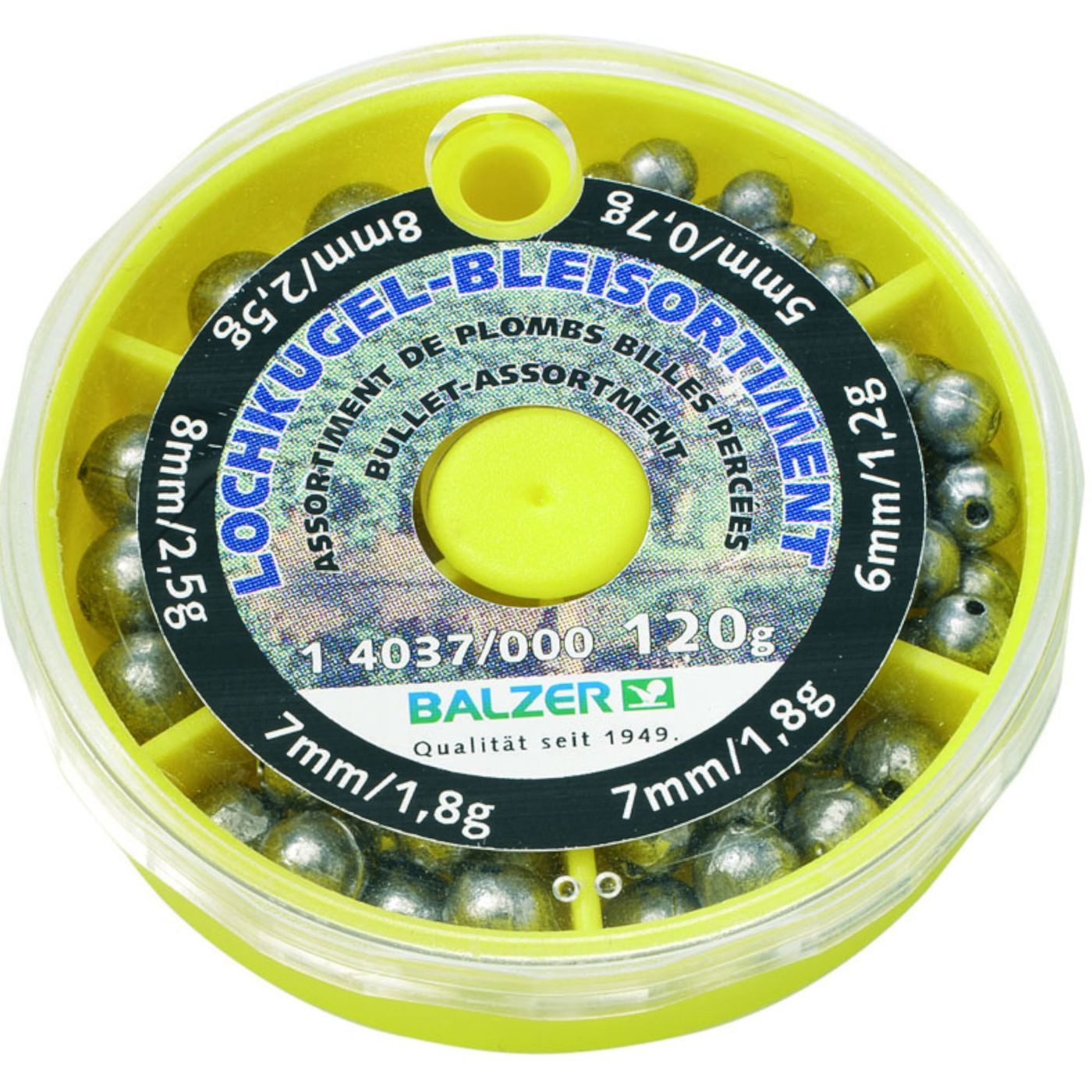 Balzer Kugelblei Balzer Lochblei Sortiment - Lochbleie für Posenangler