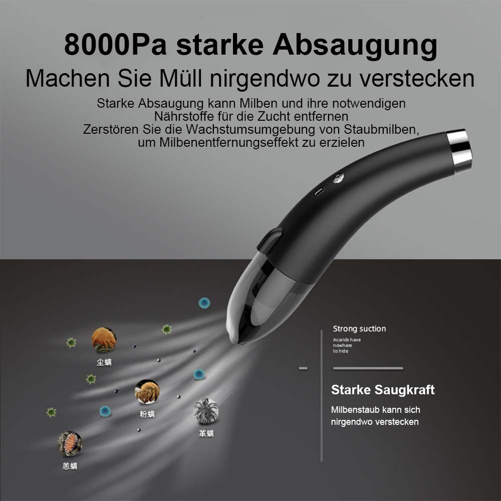 mit 6000PA Kleinwagen kabelloser Mini-Autostaubsauger Handstaubsauger kabelloser Ausgestattet Akku-Handstaubsauger einem multifunktionaler für mit 5000-mAh-Akku, LED-Beleuchtungsfunktion, Weiß TUABUR