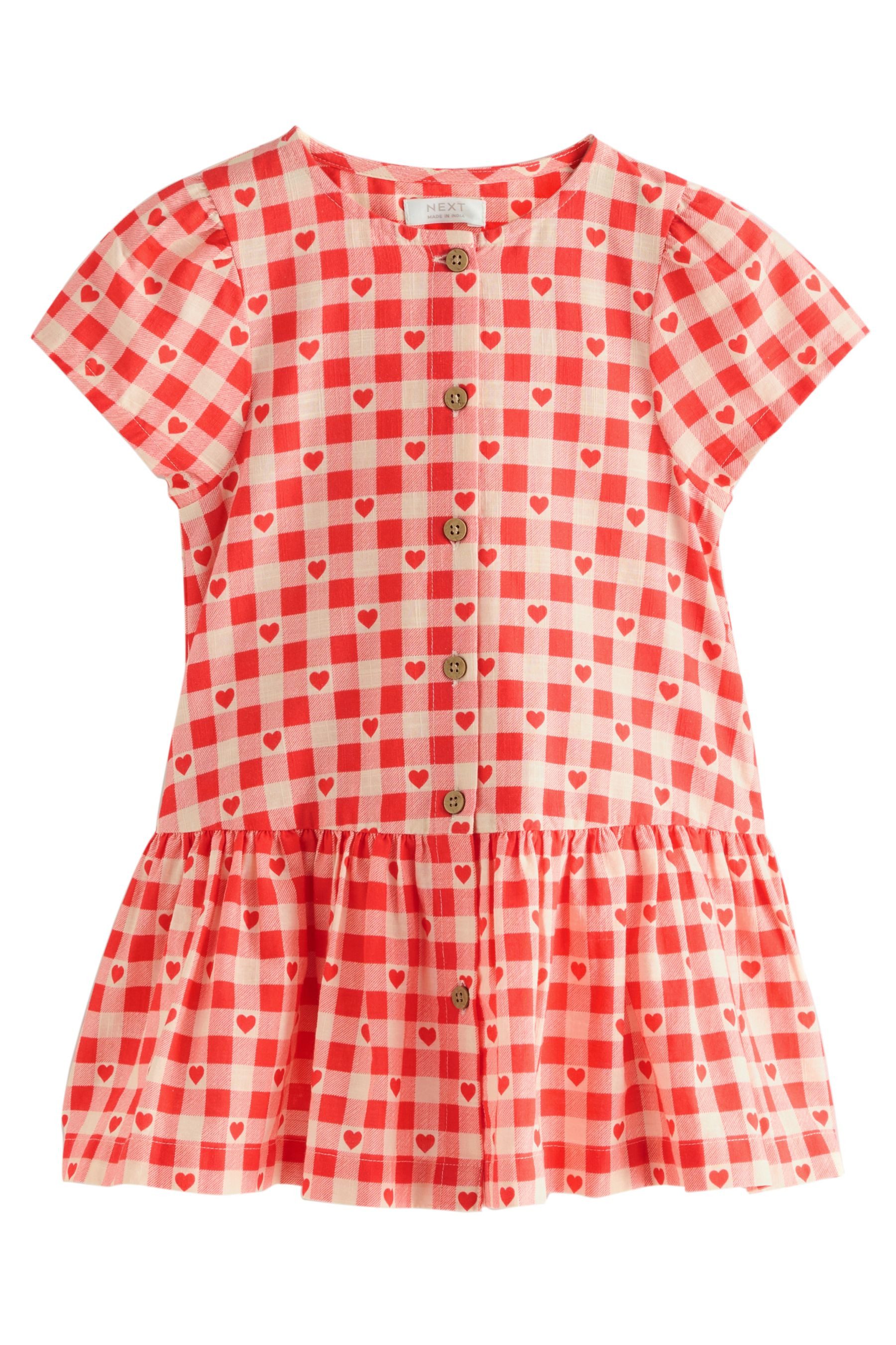 Next Blusenkleid Kurzärmeliges Baumwollkleid (1-tlg)