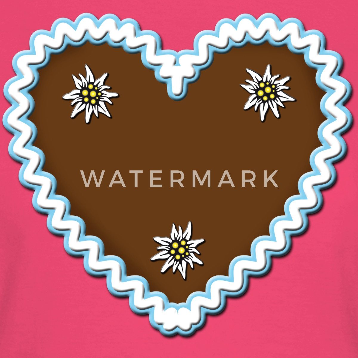 Spreadshirt T-Shirt Lebkuchenherz Design Mit Edelweiß günstig online kaufen