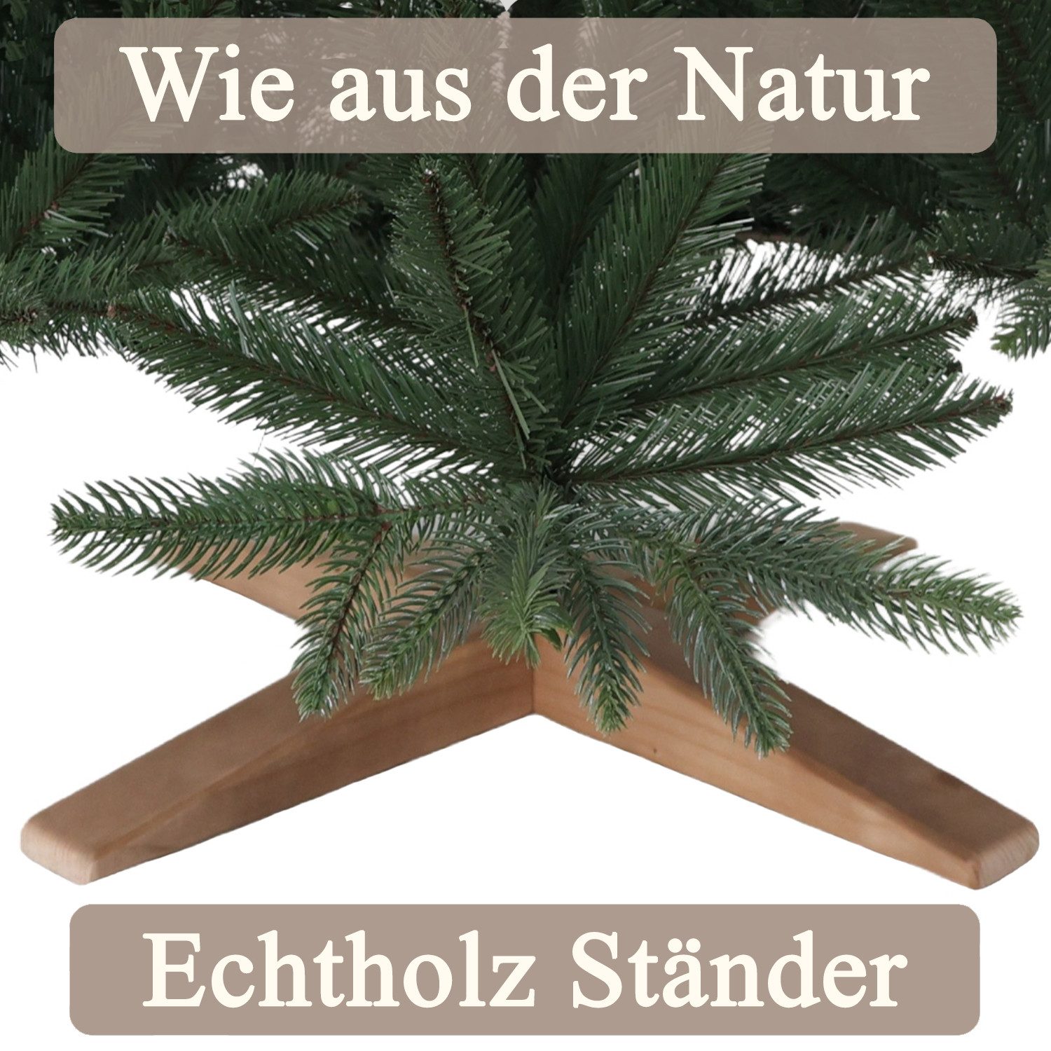 Cox Swain Künstlicher Weihnachtsbaum Realistische Optik, pflegeleichter Tannenbaum PE-PVC Nadelkleid, 150/180/210/240 cm auswählbar, Naturgetreue Optik, wiederv – Bild 4 von 5