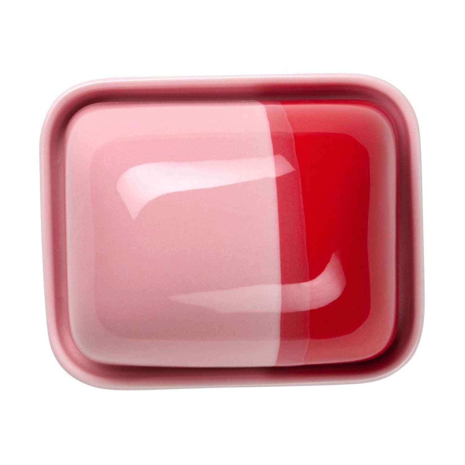 ASA SELECTION Butterdose Butterdose JOY, 11,5 x 9,5 cm, Rosa, Rot, Porzellan, (1-tlg), Porzellan