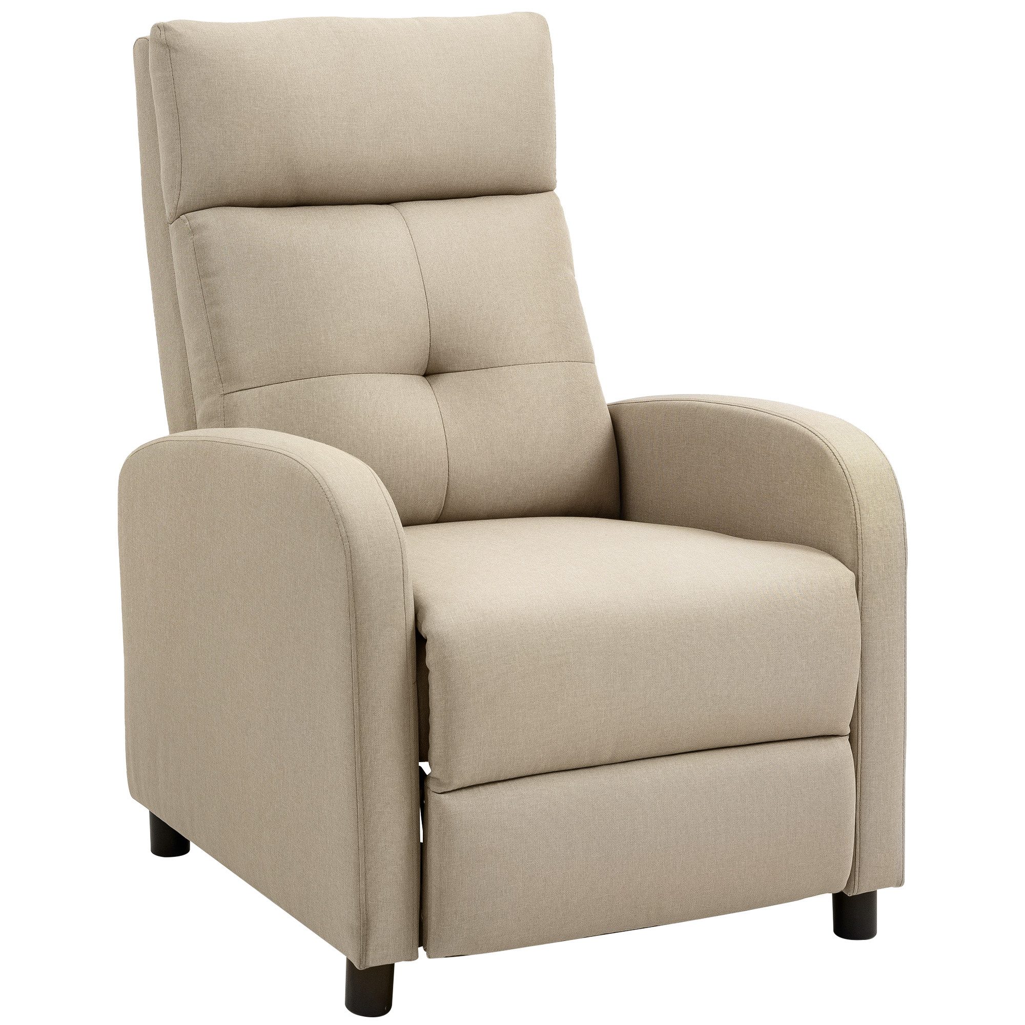 HOMCOM Relaxsessel Gepolstert Liegesessel (Set, 1-St., 1), Mit 155° Liegefunktion und hochwertiger Polsterung