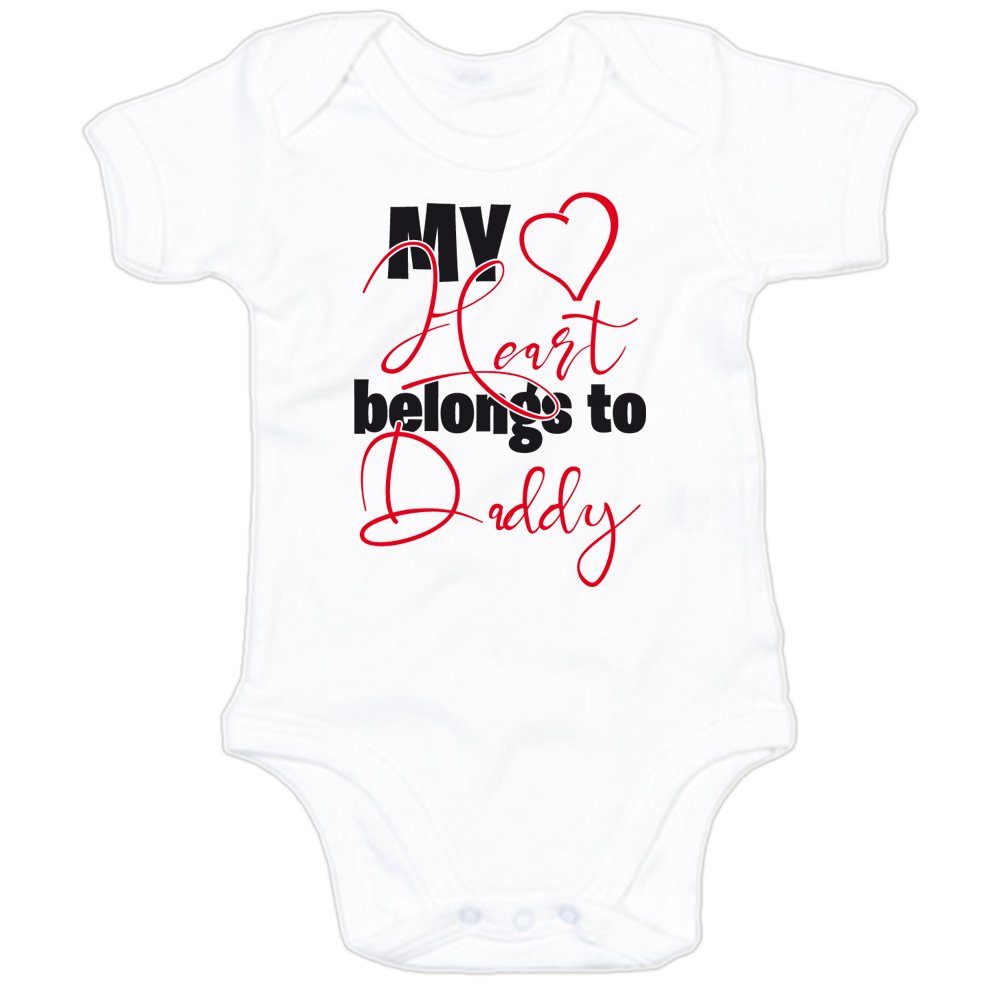 Kinder Mädchen (Gr. 50 - 92) G-graphics Kurzarmbody Baby Body - My Heart belongs to Daddy mit Spruch / Sprüche • Babykleidung • 